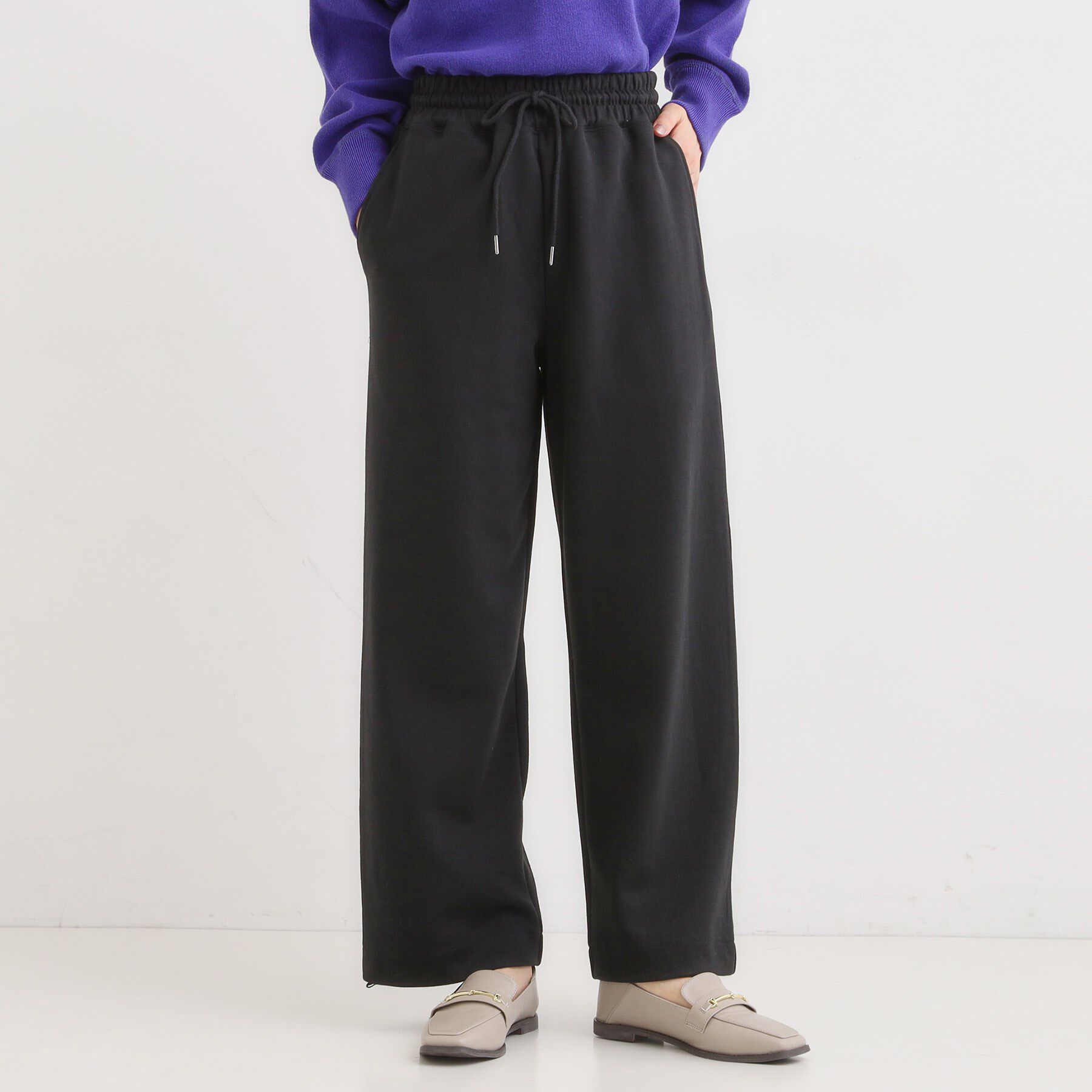 SHOO･LA･RUE「【洗濯機可/S-LL】春まで着られる ダブルフェイス スウェットパンツ」|その他|