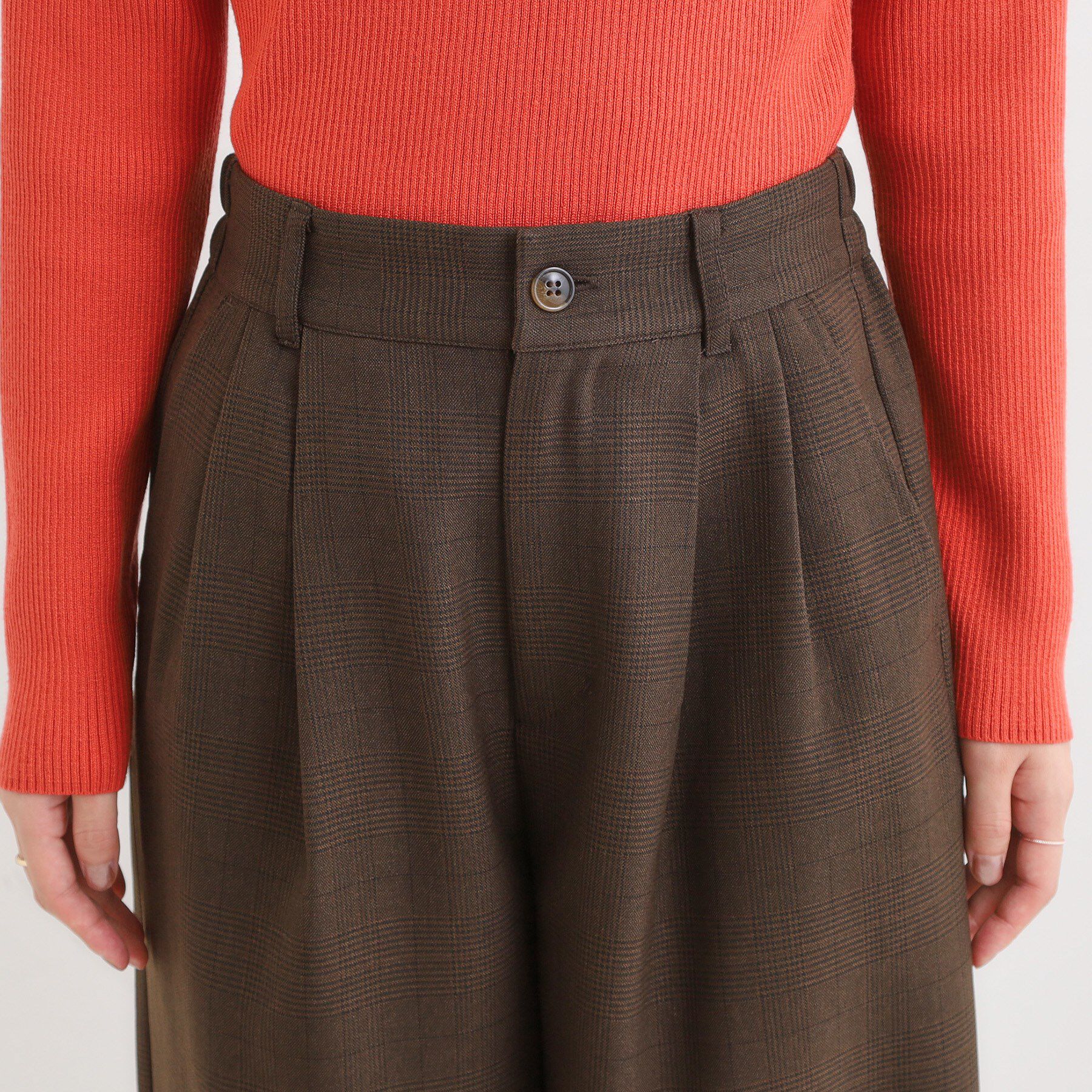 SHOO･LA･RUE「【セットアップ可】チェック柄タックワイドパンツ」|その他|