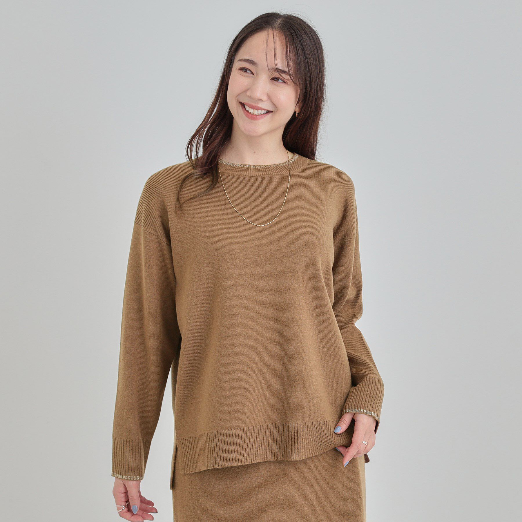 SHOO･LA･RUE「【洗濯機可/セットアップ可/毛玉になりにくい】クルーネックニット」|ニット・セーター|