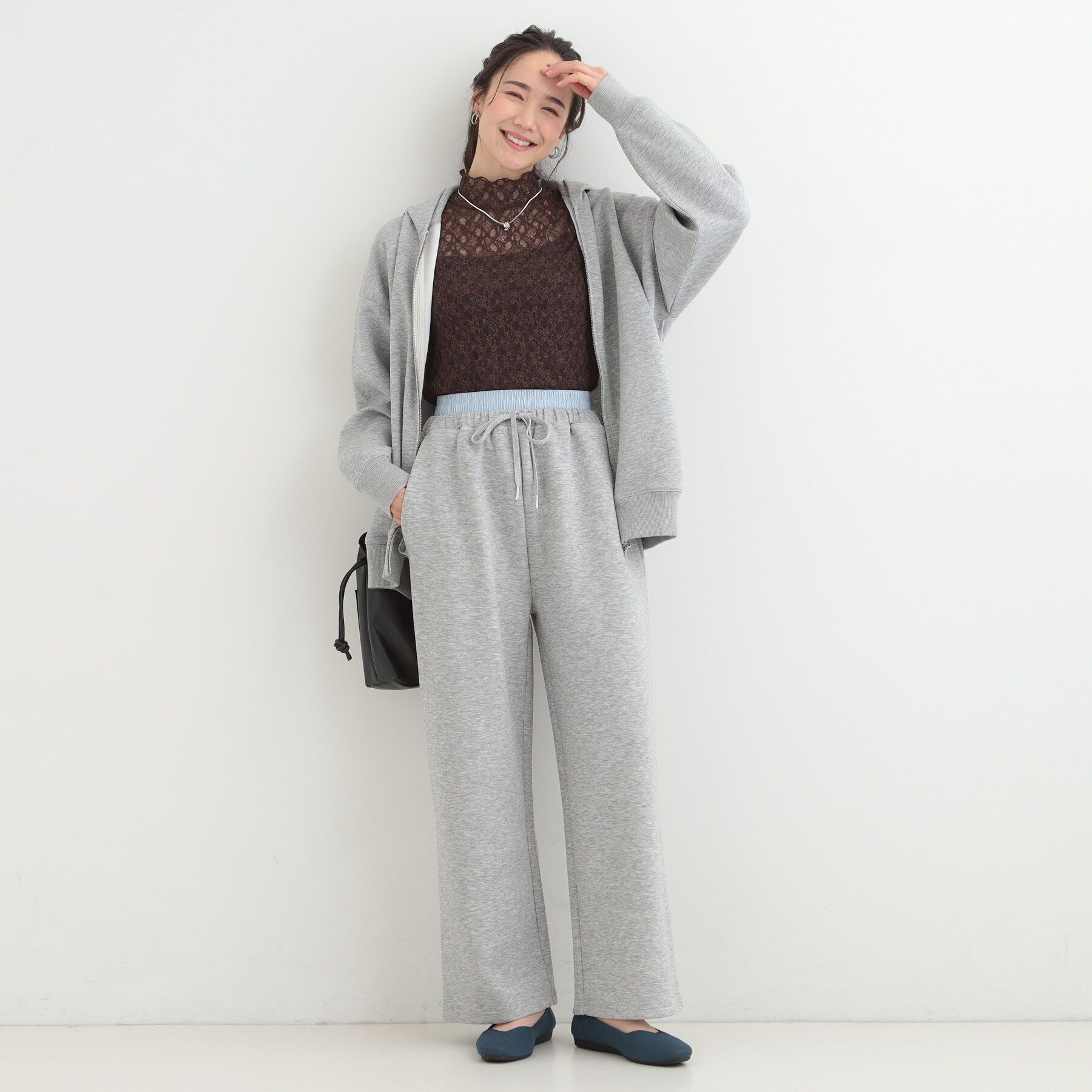 SHOO･LA･RUE「【セットアップ可/S-LL/なめらかタッチ】ダブルウエスト レイヤードパンツ」|その他|