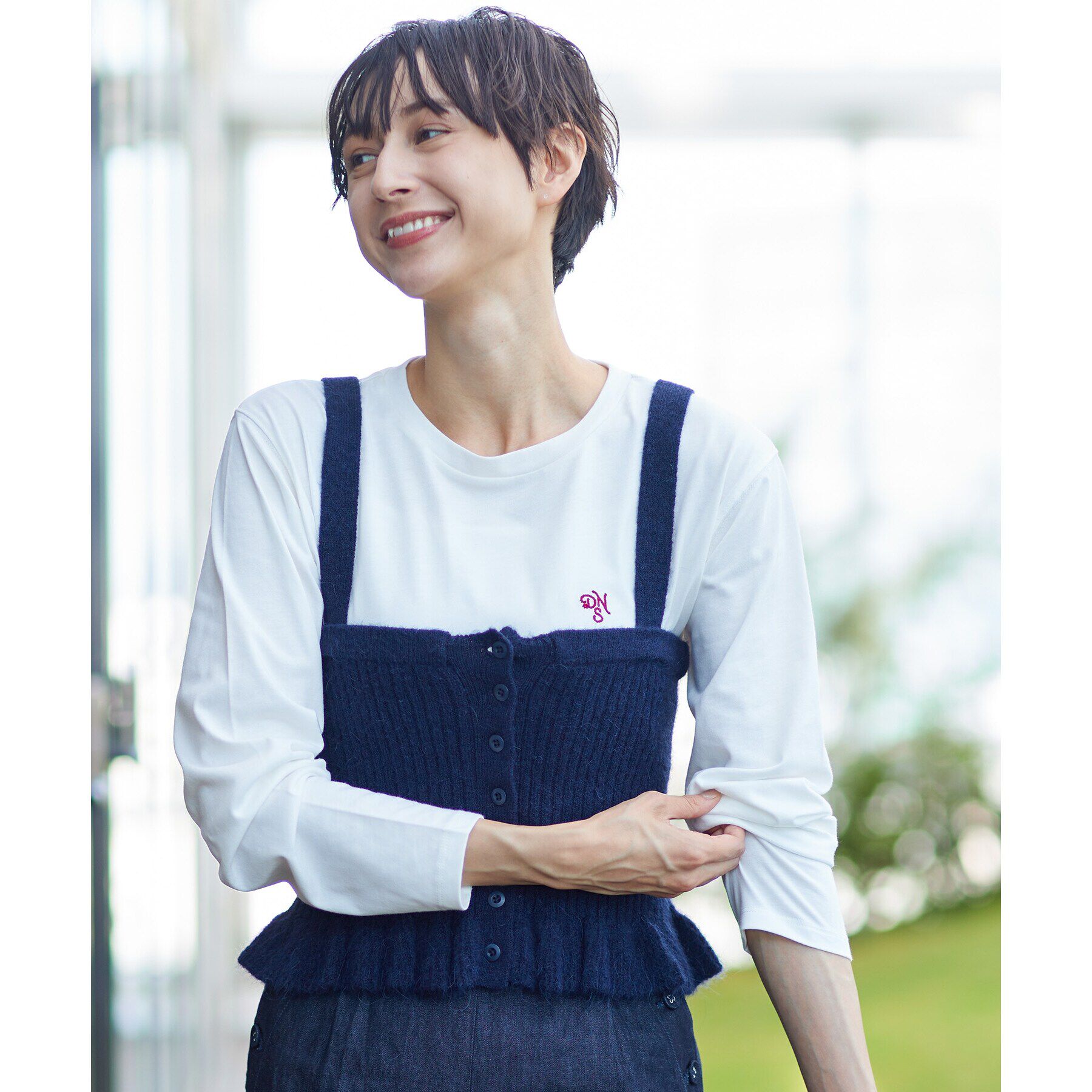 Dessin「【洗える】ロングスリーブTシャツ（XS～L）」|Tシャツ・カットソー|ホワイト(002)