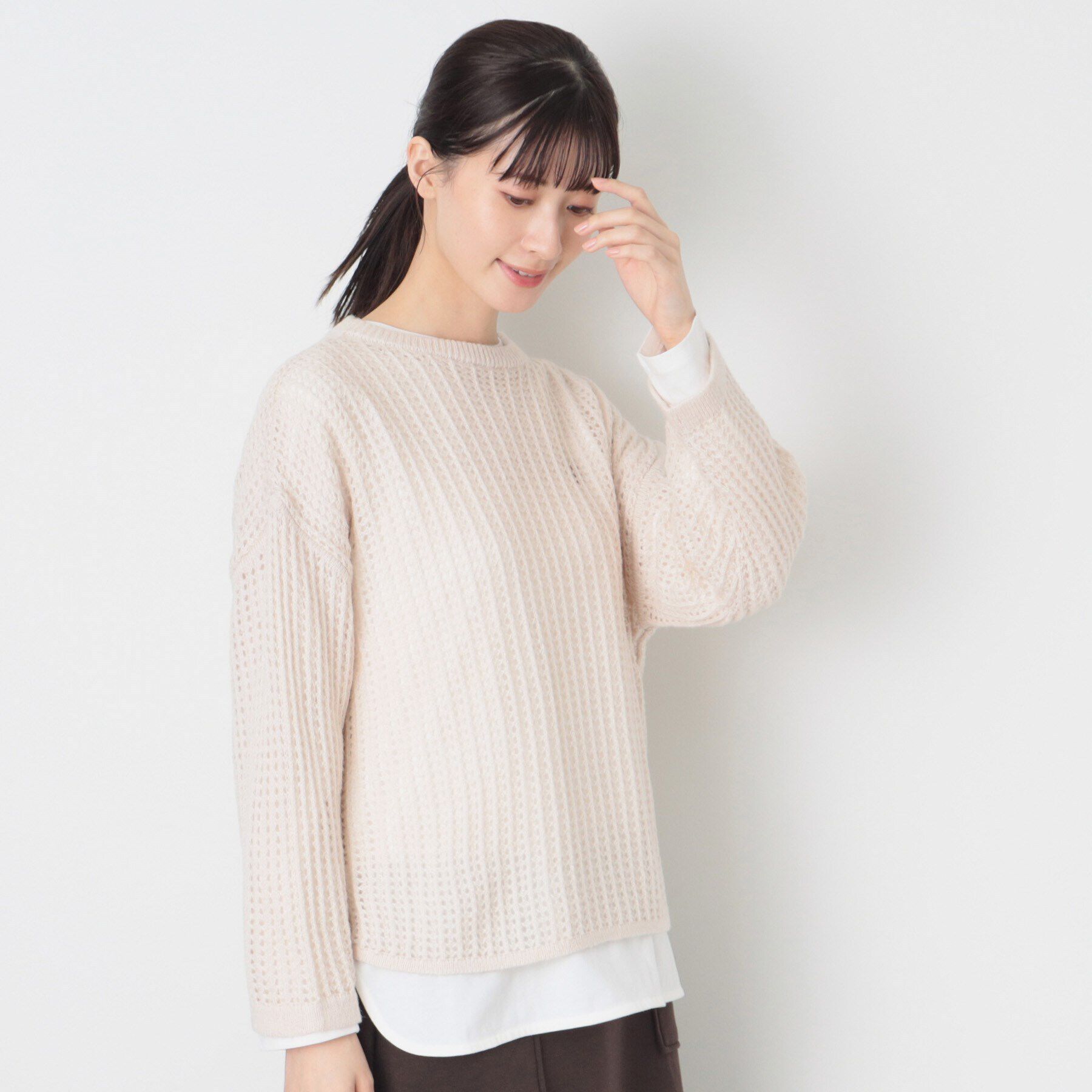 Dessin「【洗える】ウールブレンドメッシュニット」|ニット・セーター|
