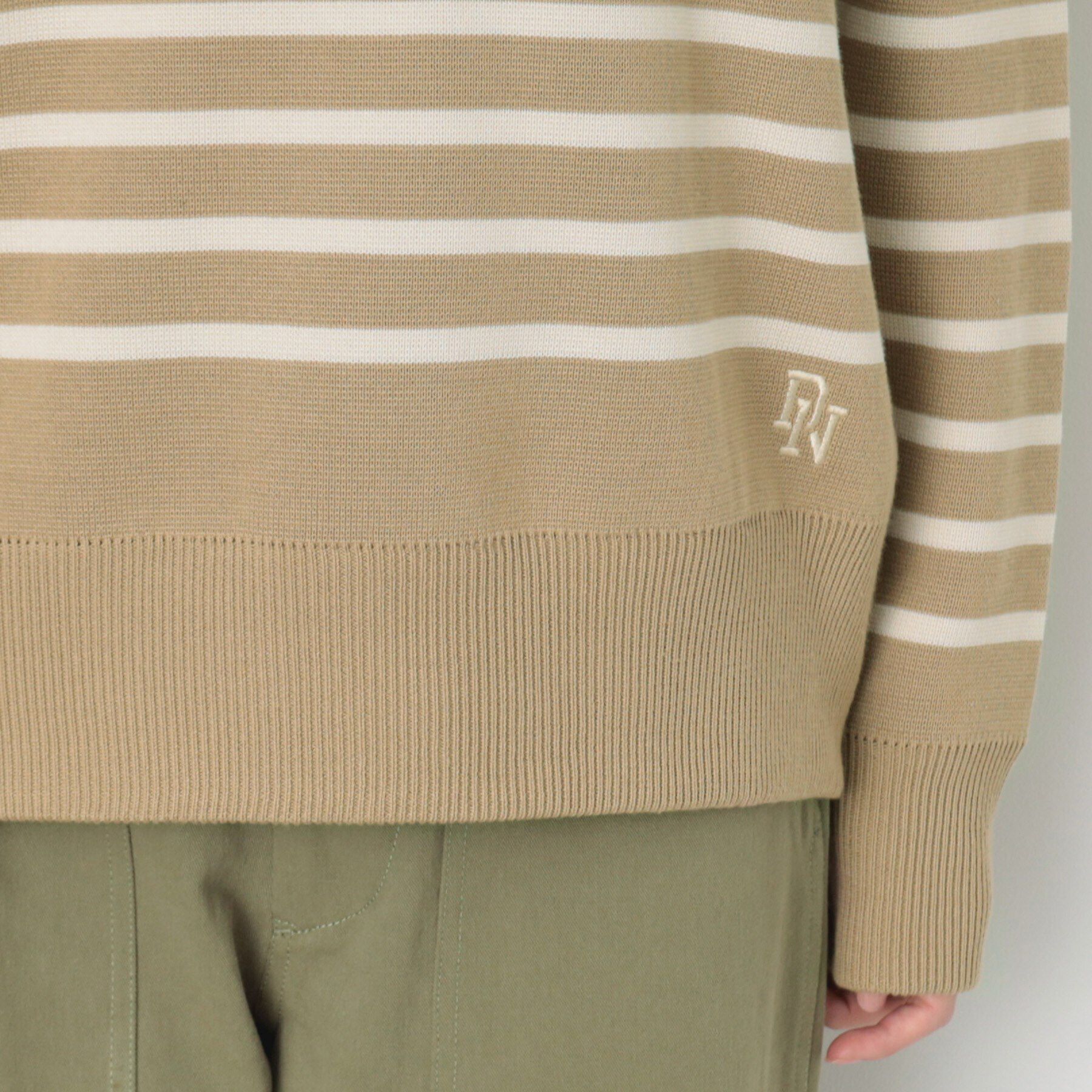 Dessin「【ユニセックス・洗える】ハーフジップボーダーニット」|ニット・セーター|