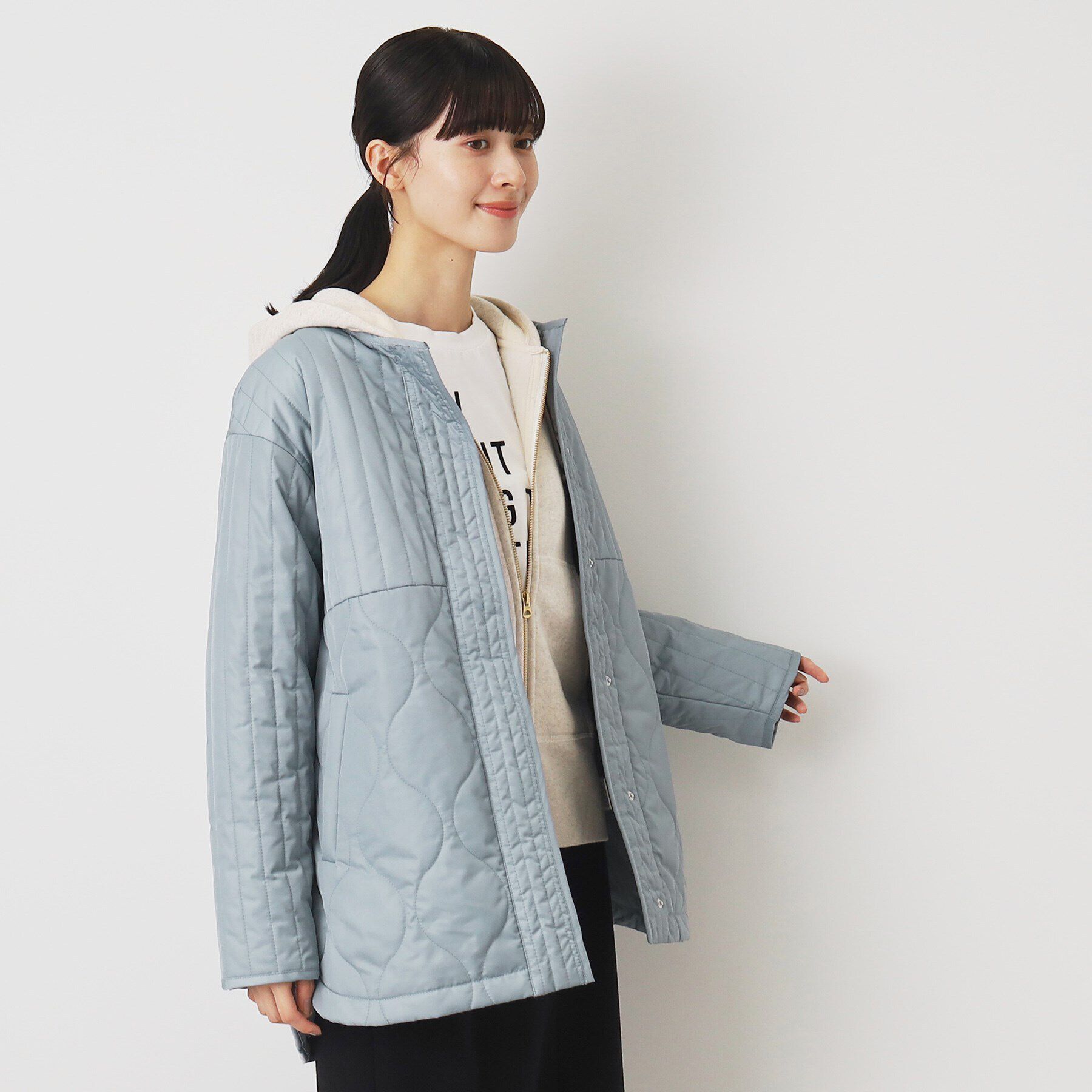 Dessin「中綿キルトジャケット（XS～L）」|ブルゾン・スタジャン|ブルー(091)