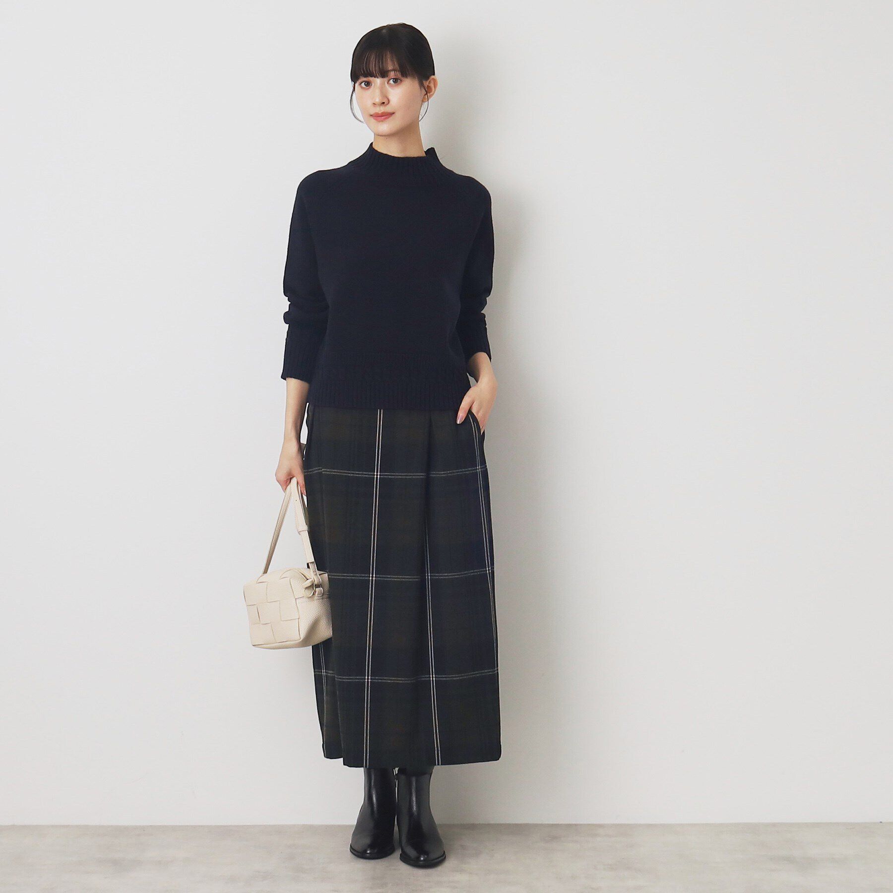Dessin「【洗える】起毛チェックタックスカート（XS～L）」|スカート|