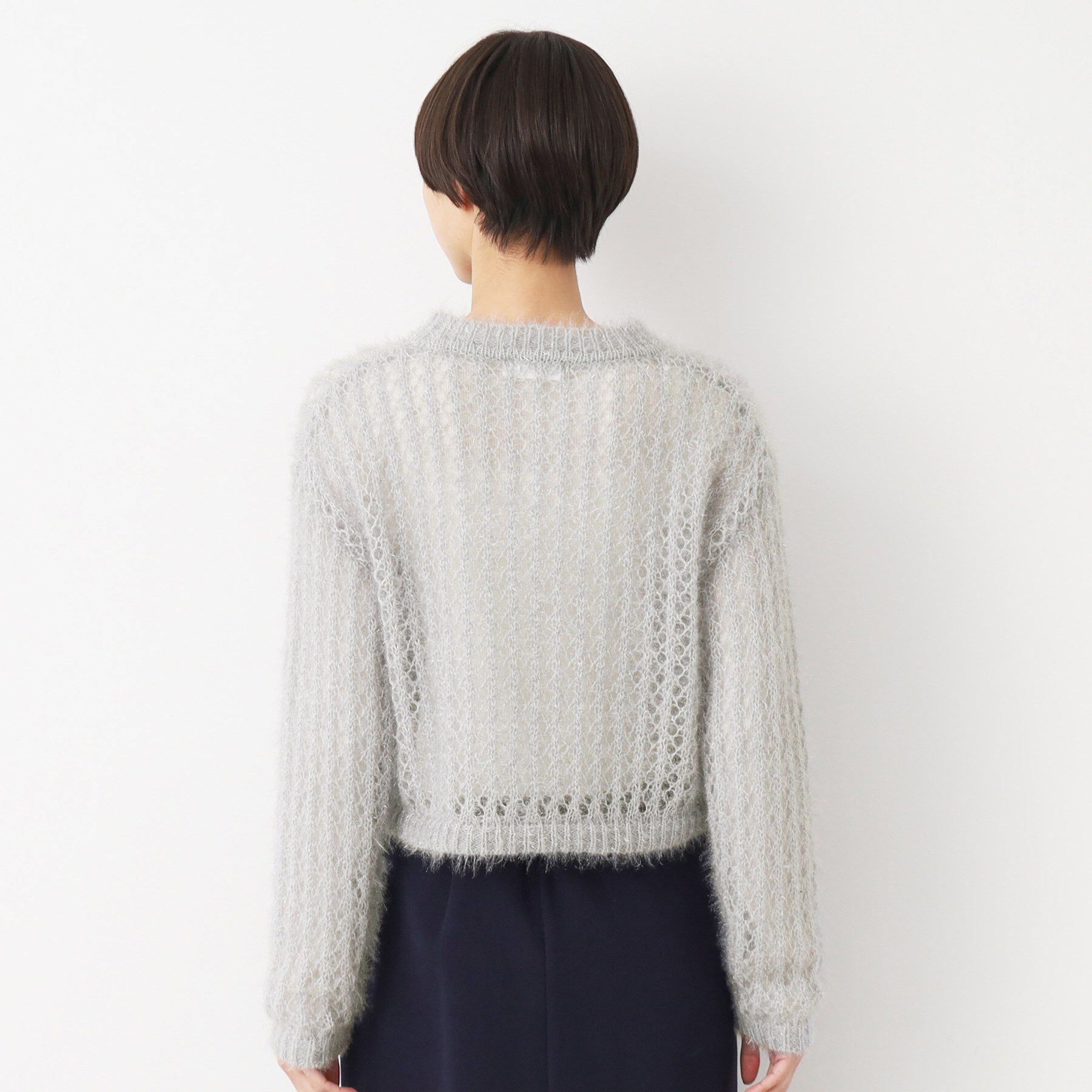 Dessin「【洗える】ショート丈メッシュラメニット（S～L）」|ニット・セーター|
