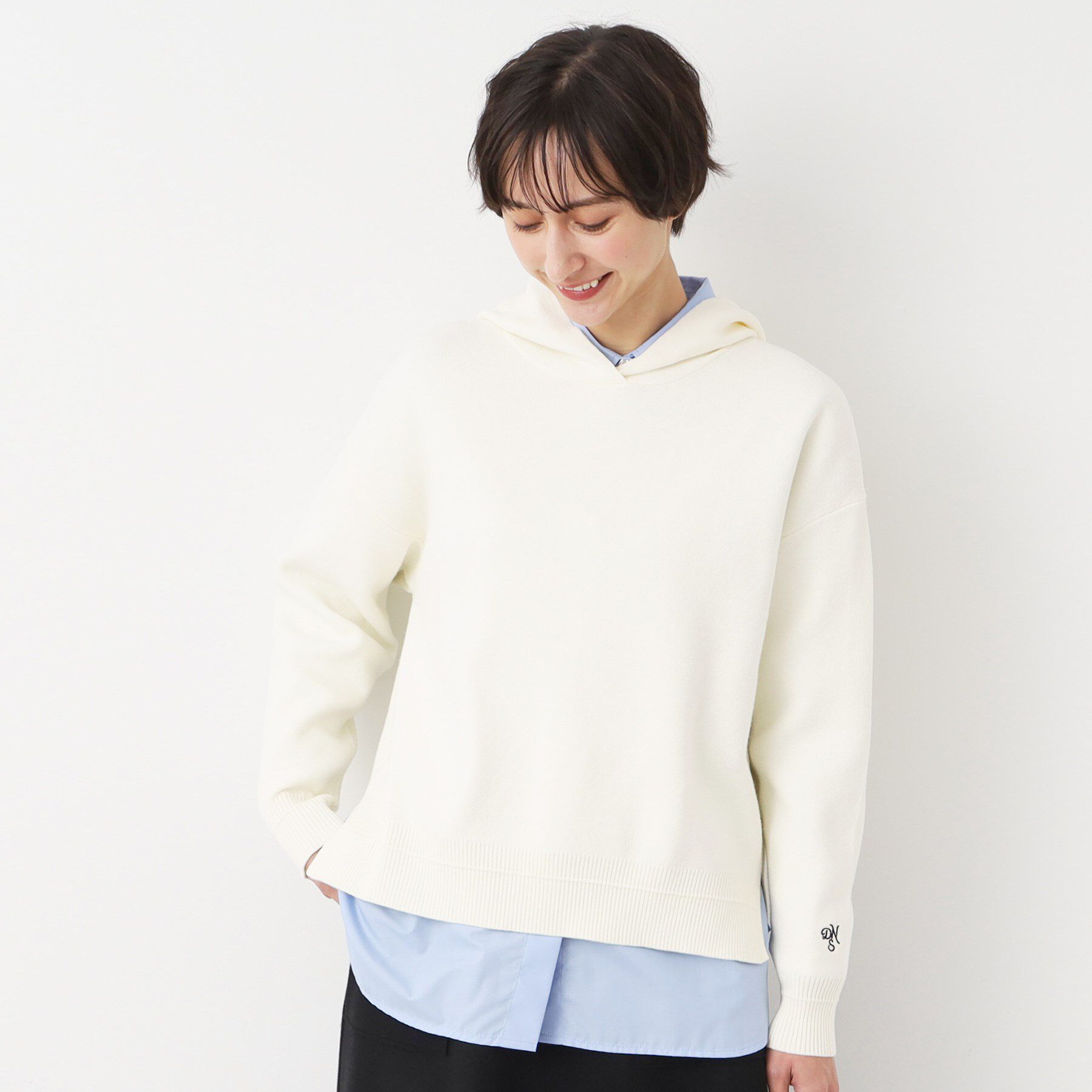 Dessin「【洗える・4サイズ展開】ちょうどいいパーカ（クロップド丈）」|パーカー|アイボリー(004)