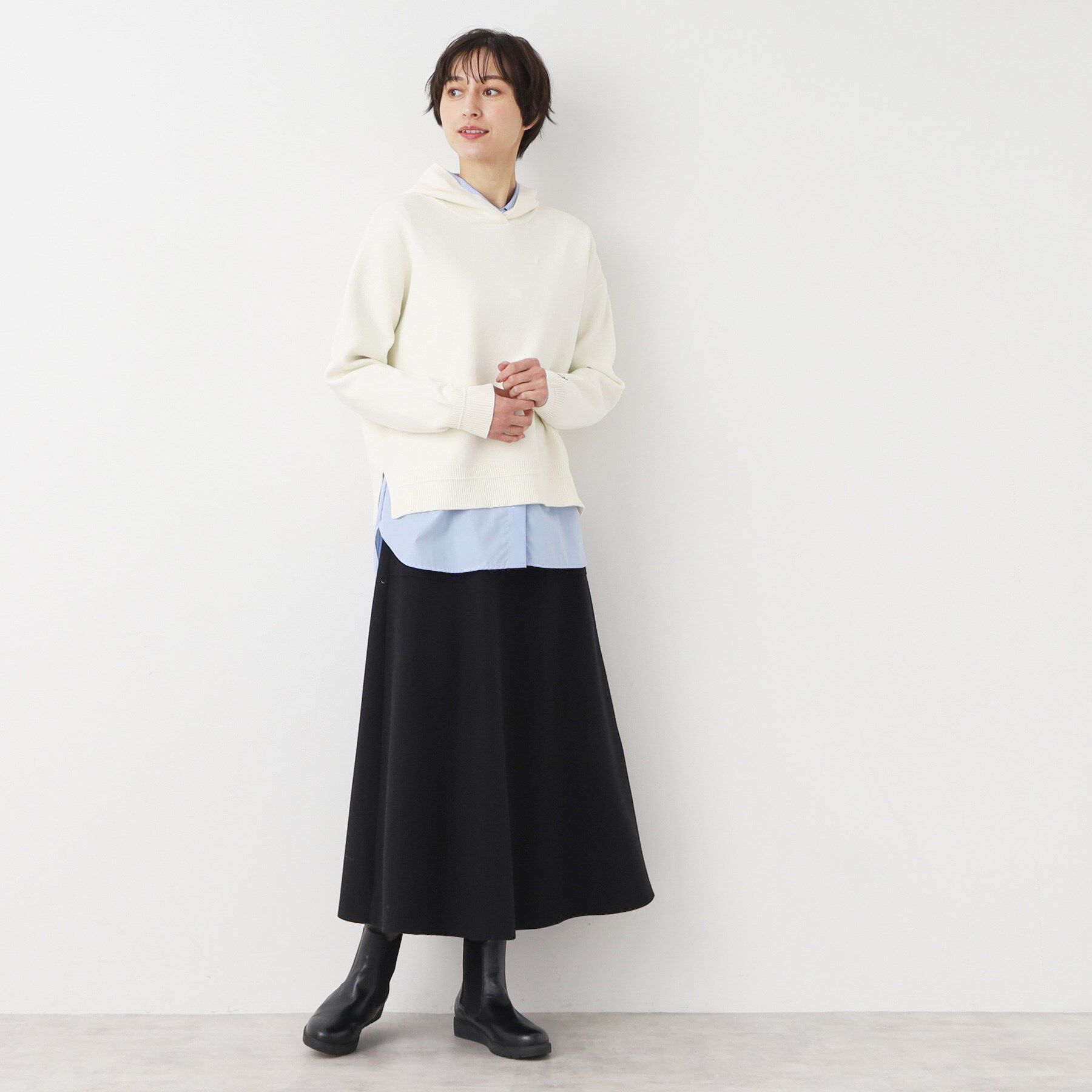 Dessin「【洗える・4サイズ展開】ちょうどいいパーカ（クロップド丈）」|パーカー|