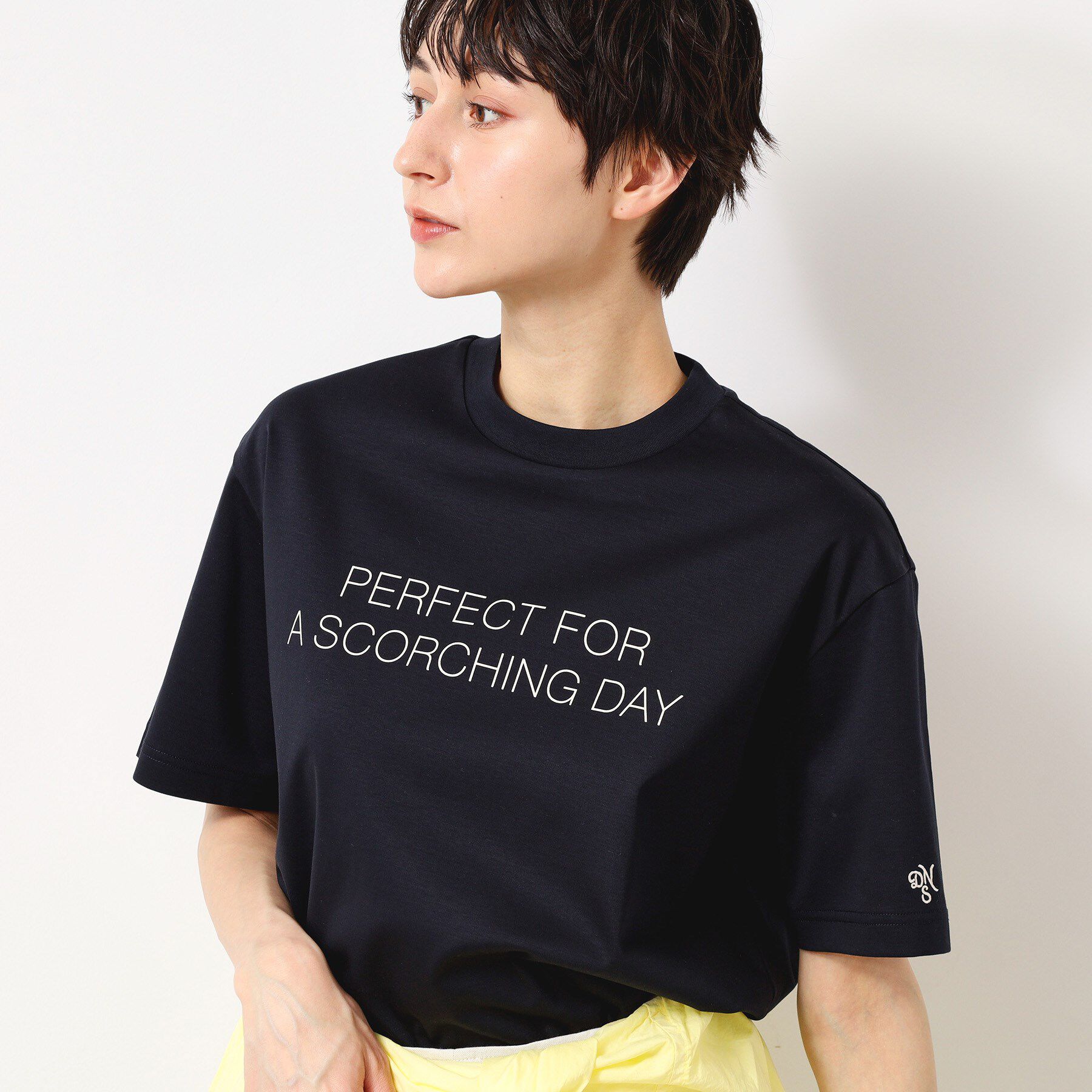 Dessin「【ユニセックス／抗菌防臭／洗える】コットンロゴTシャツ」|Tシャツ・カットソー|ネイビー(095)