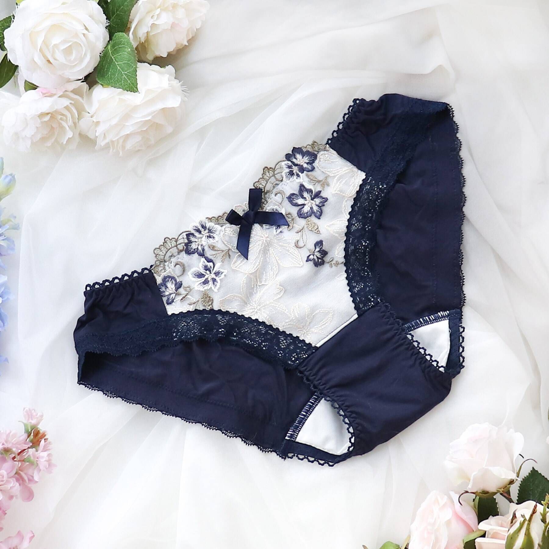 Risa Magli「ヴァレリー サニタリーショーツ」|インナー|ネイビー(094)