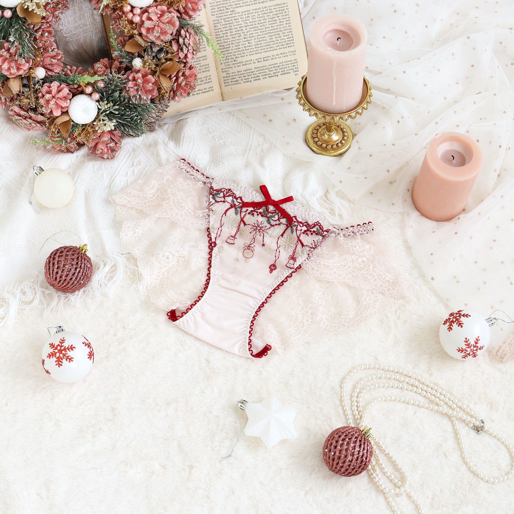 Risa Magli「【ルビー】 レースショーツ」|インナー|レッド(061)