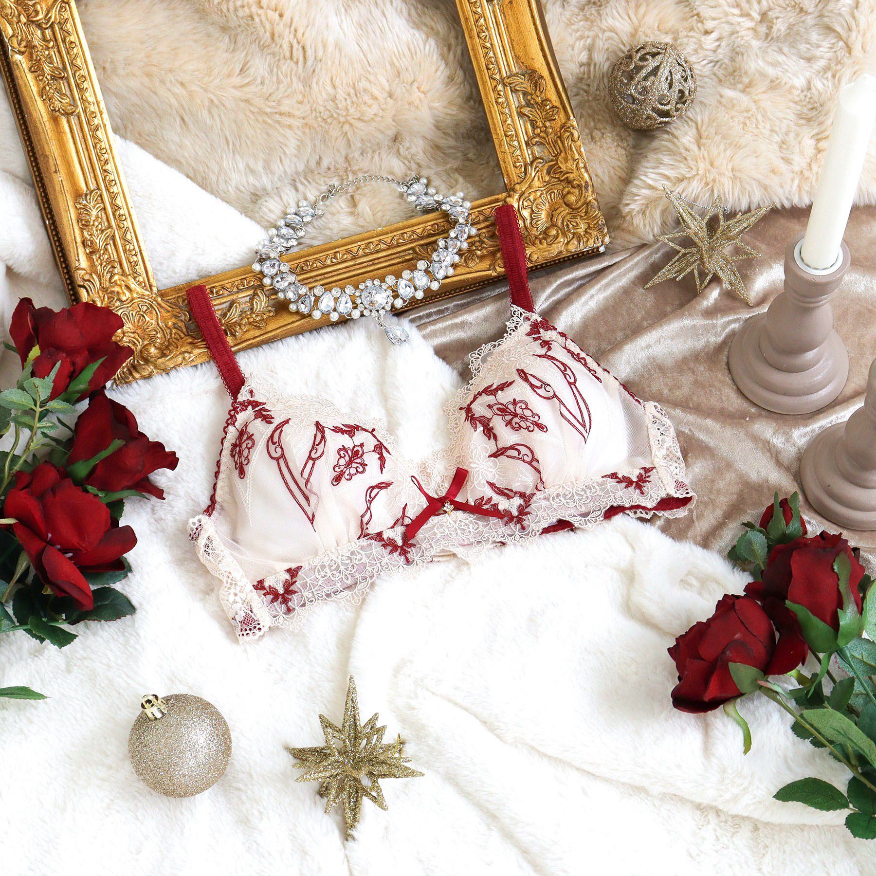 Risa Magli「【ジュエリー】 ソフトブラ」|インナー|レッド(061)