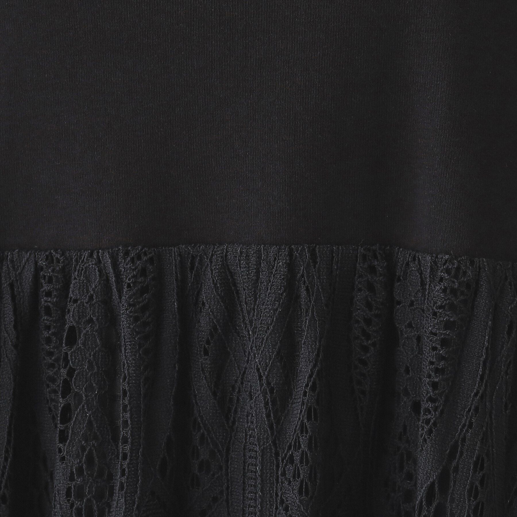 SunaUna「【レース／ミモレ丈】異素材ドッキングワンピース」|ワンピース|