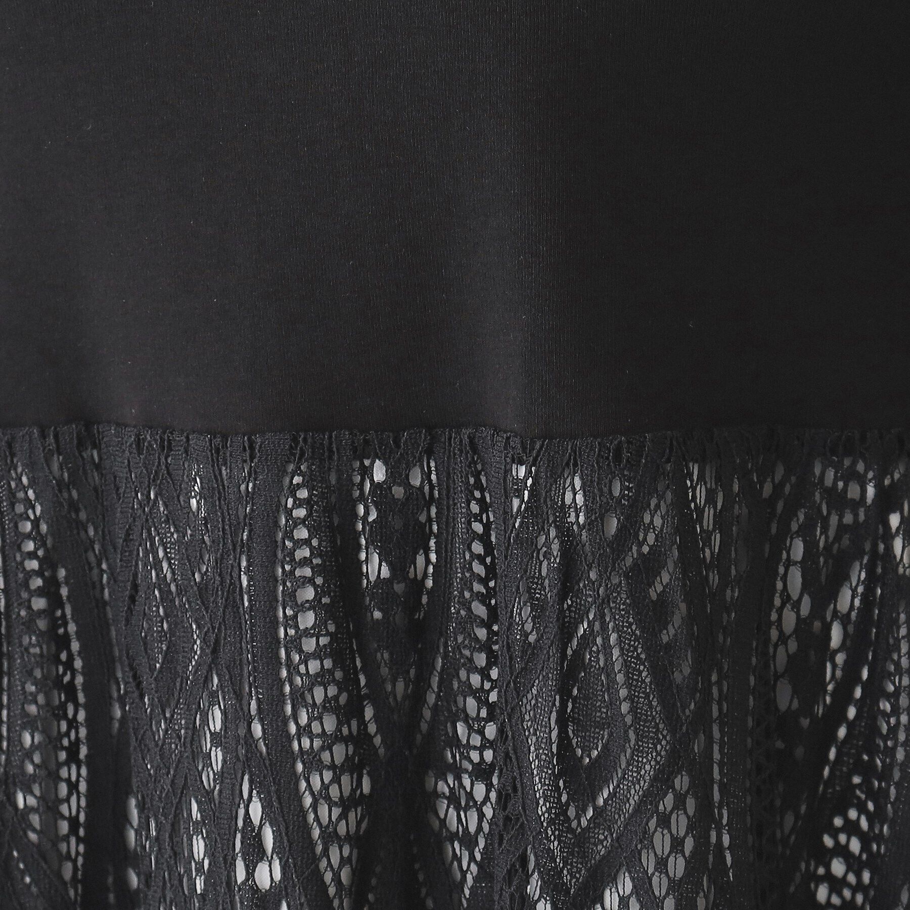 SunaUna「【レース／ミモレ丈】異素材ドッキングワンピース」|ワンピース|