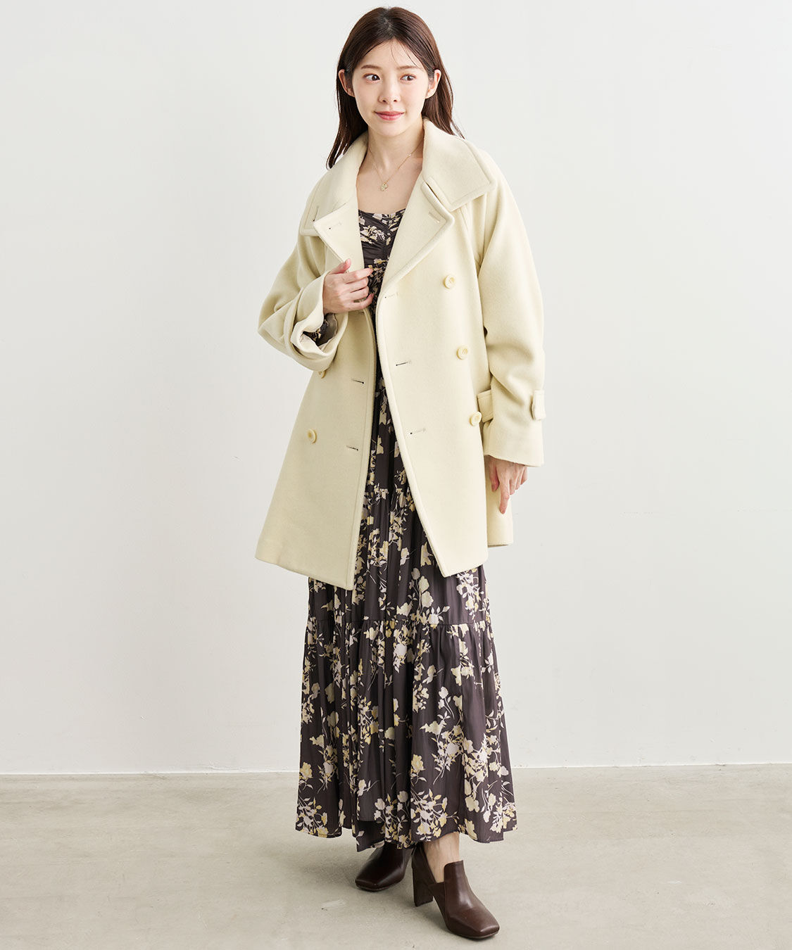 COCO DEAL「シャーリングティアードフラワーワンピース」|ワンピース|