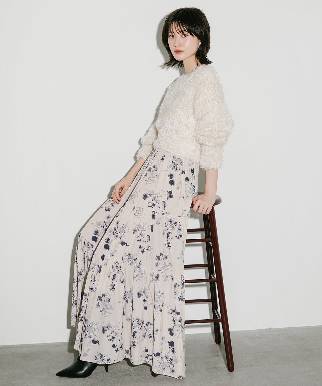 COCO DEAL「シャーリングティアードフラワーワンピース」|ワンピース|