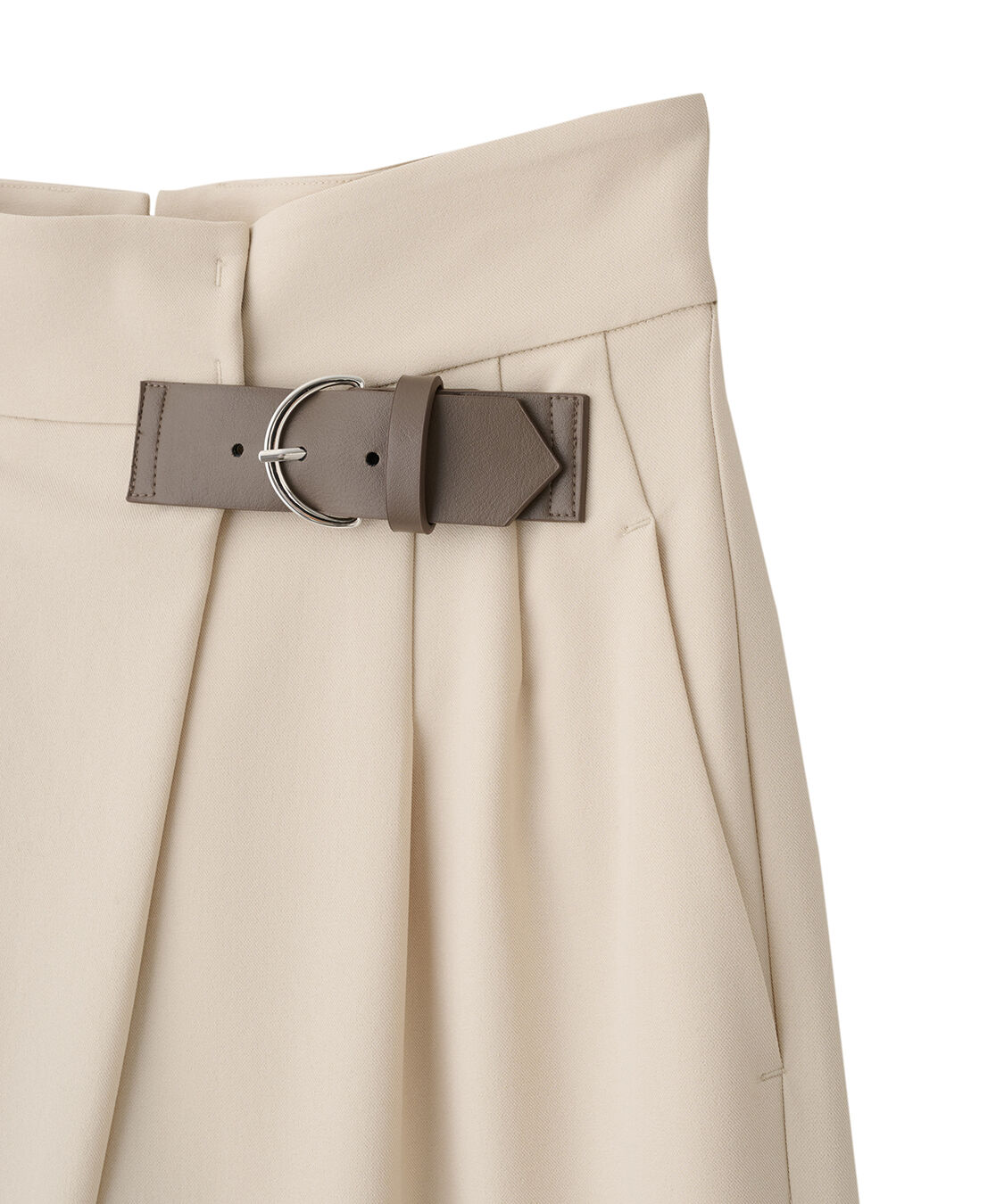 COCO DEAL「ベルトディテールアシメワイドパンツ」|スラックス|