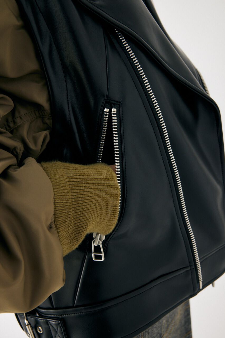 MOUSSY「FAUX LEATHER DETACHABLE ジャケット」|その他|