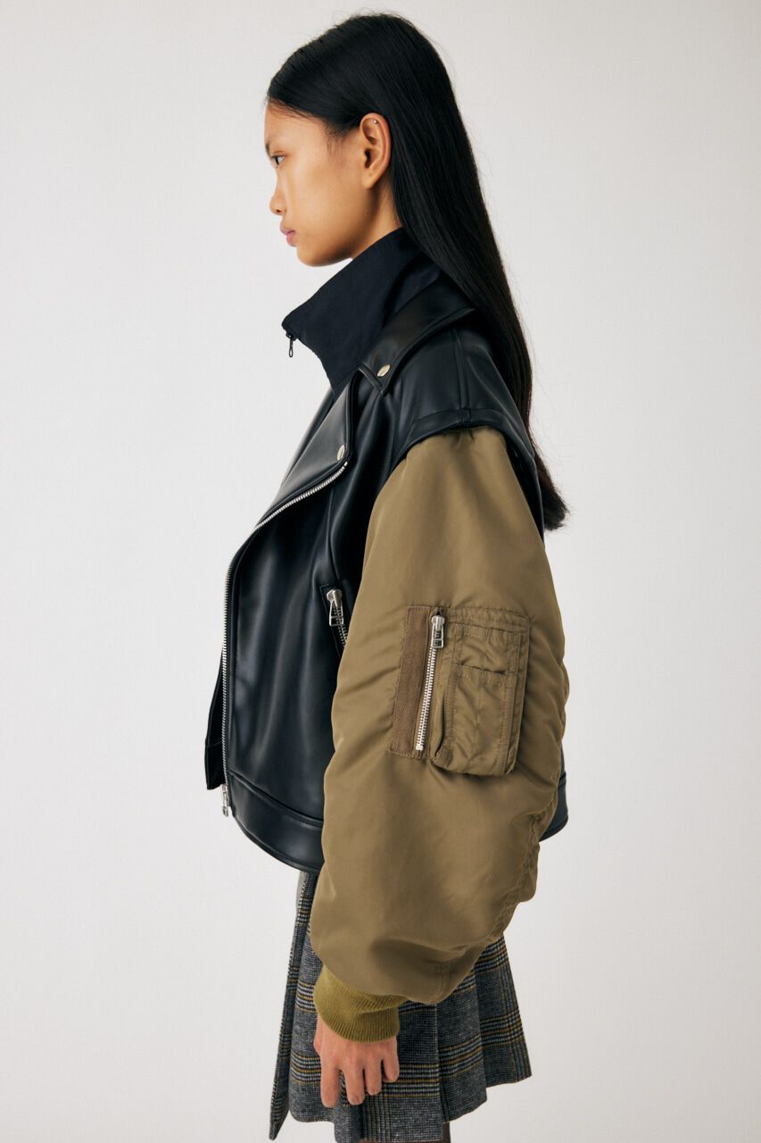MOUSSY「FAUX LEATHER DETACHABLE ジャケット」|その他|