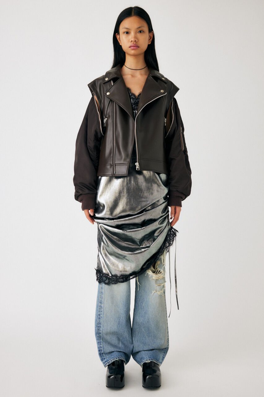 MOUSSY「FAUX LEATHER DETACHABLE ジャケット」|その他|