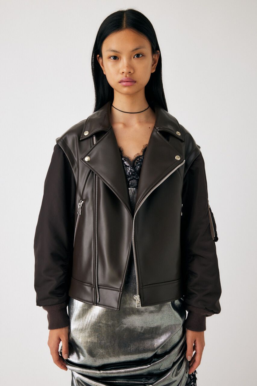 MOUSSY「FAUX LEATHER DETACHABLE ジャケット」|その他|