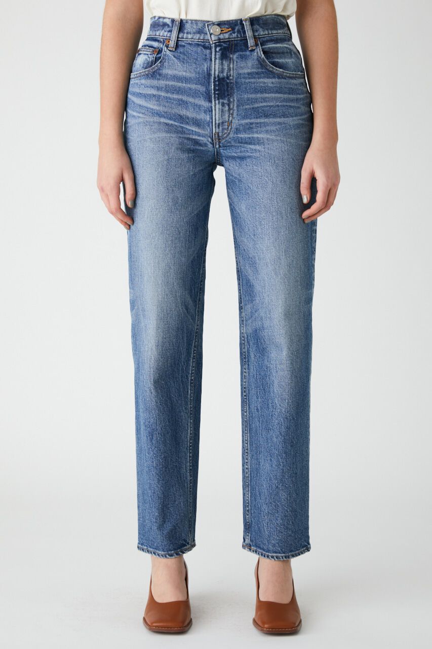 MOUSSY「PLAIN JEANS STRAIGHT」|デニム|BLU