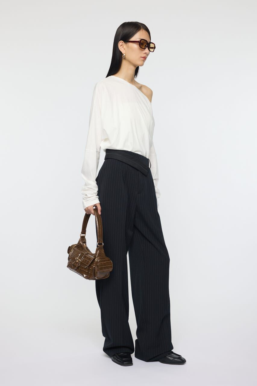 MOUSSY「OVER DYED ONE SHOULDER L/S TEE」|Tシャツ・カットソー|