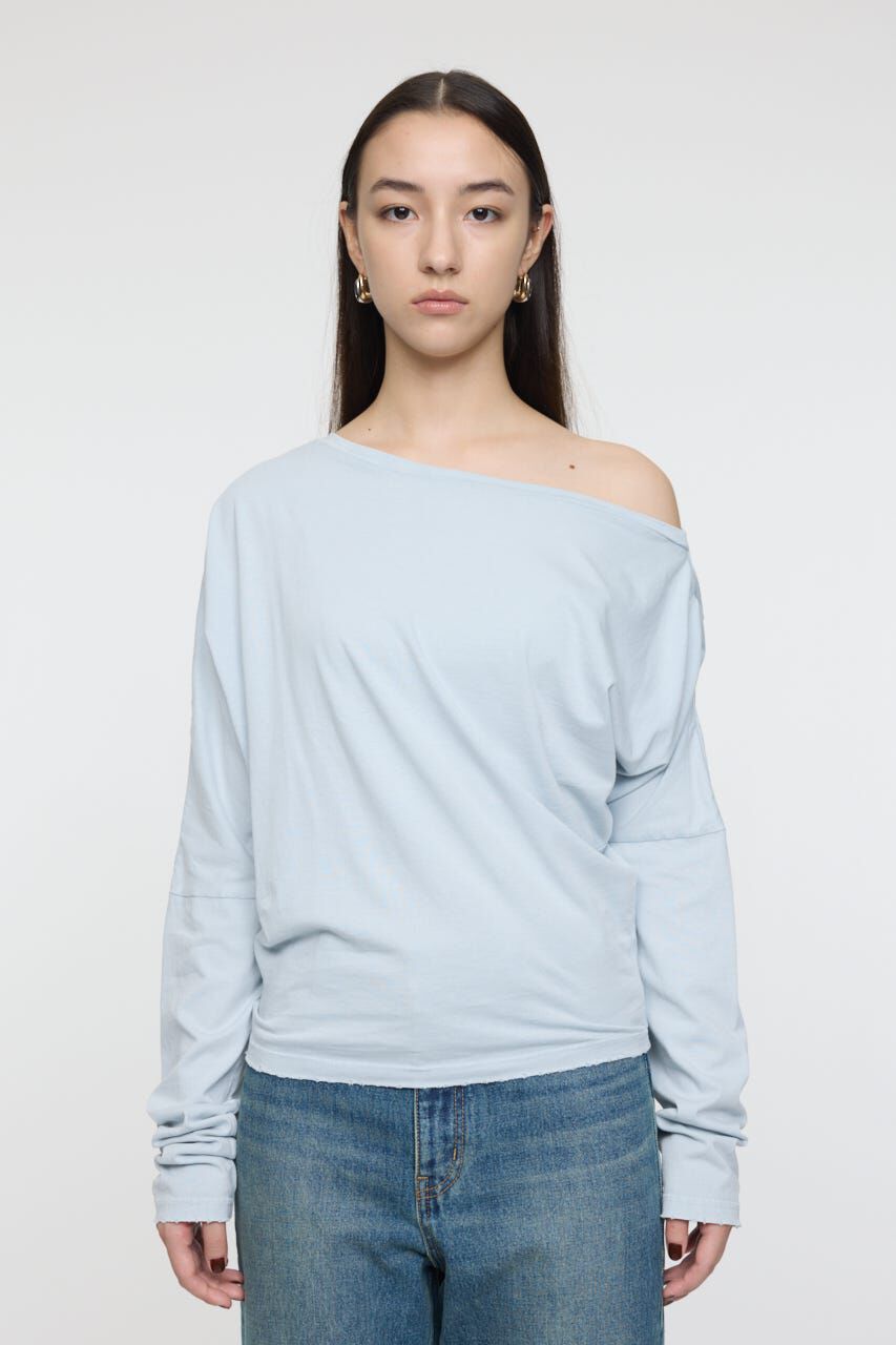 MOUSSY「OVER DYED ONE SHOULDER L/S TEE」|Tシャツ・カットソー|