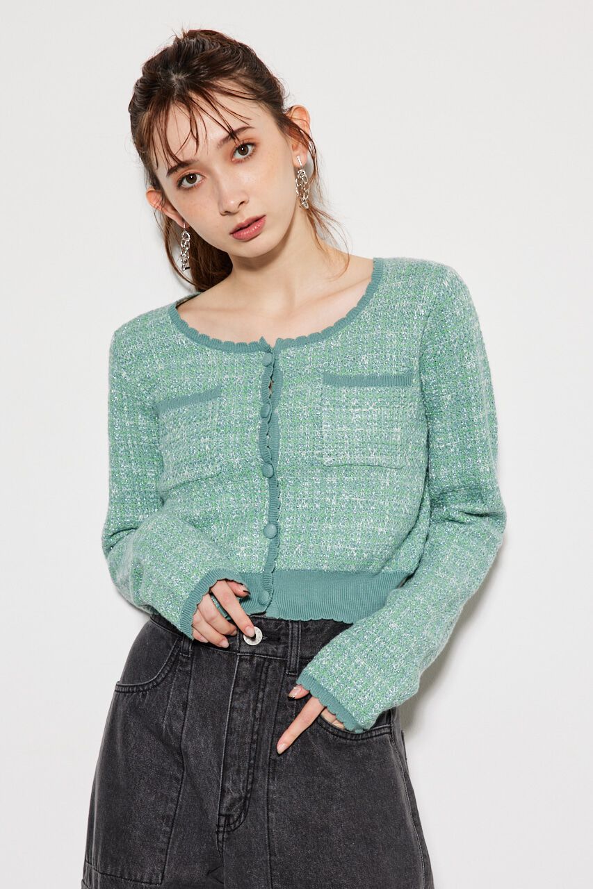 rienda「ツイードKnit CD TOP」|ニット・セーター|