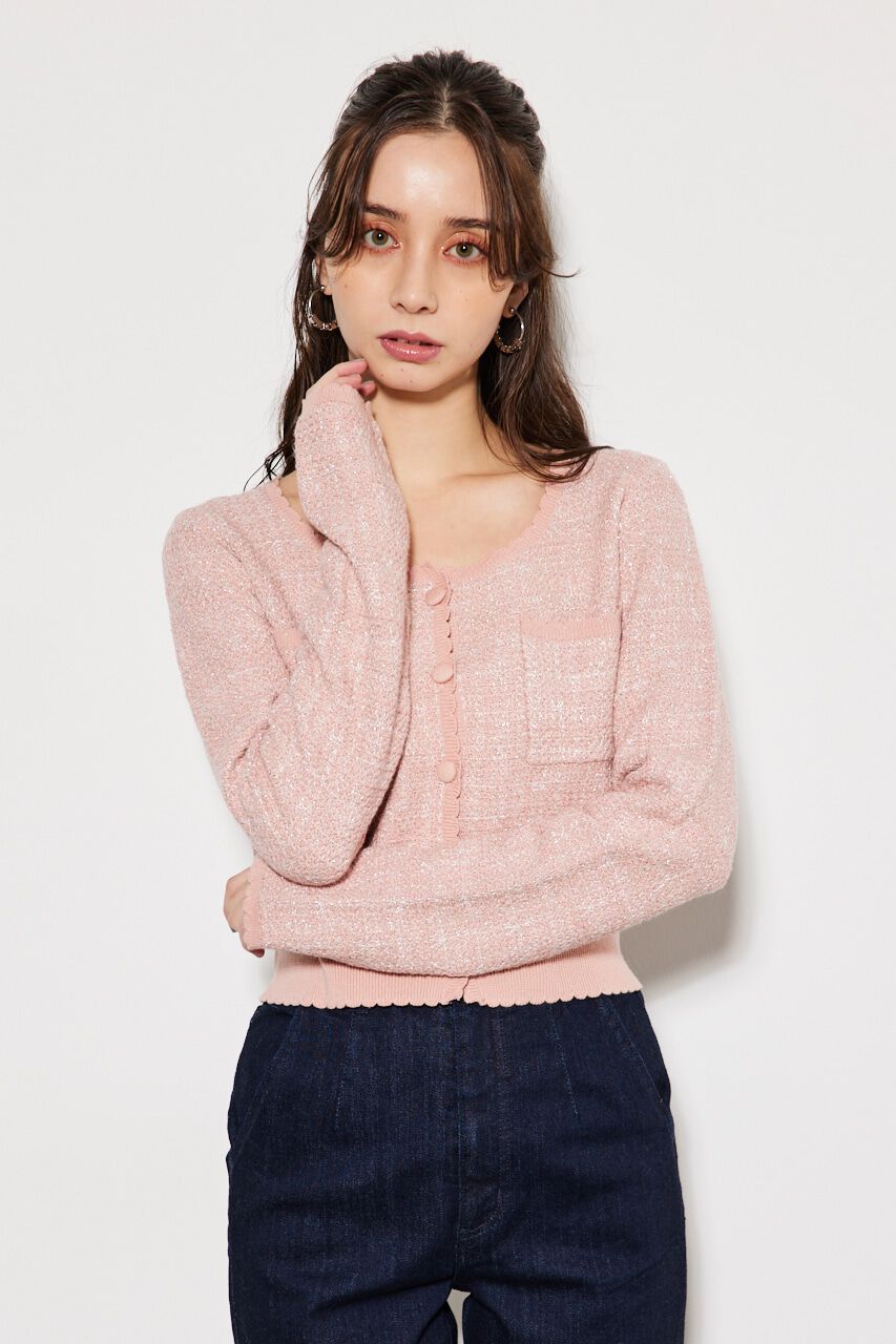 rienda「ツイードKnit CD TOP」|ニット・セーター|