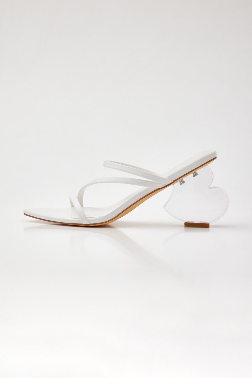 rienda「ハートデザインクリアヒールSDL」|サンダル|WHT