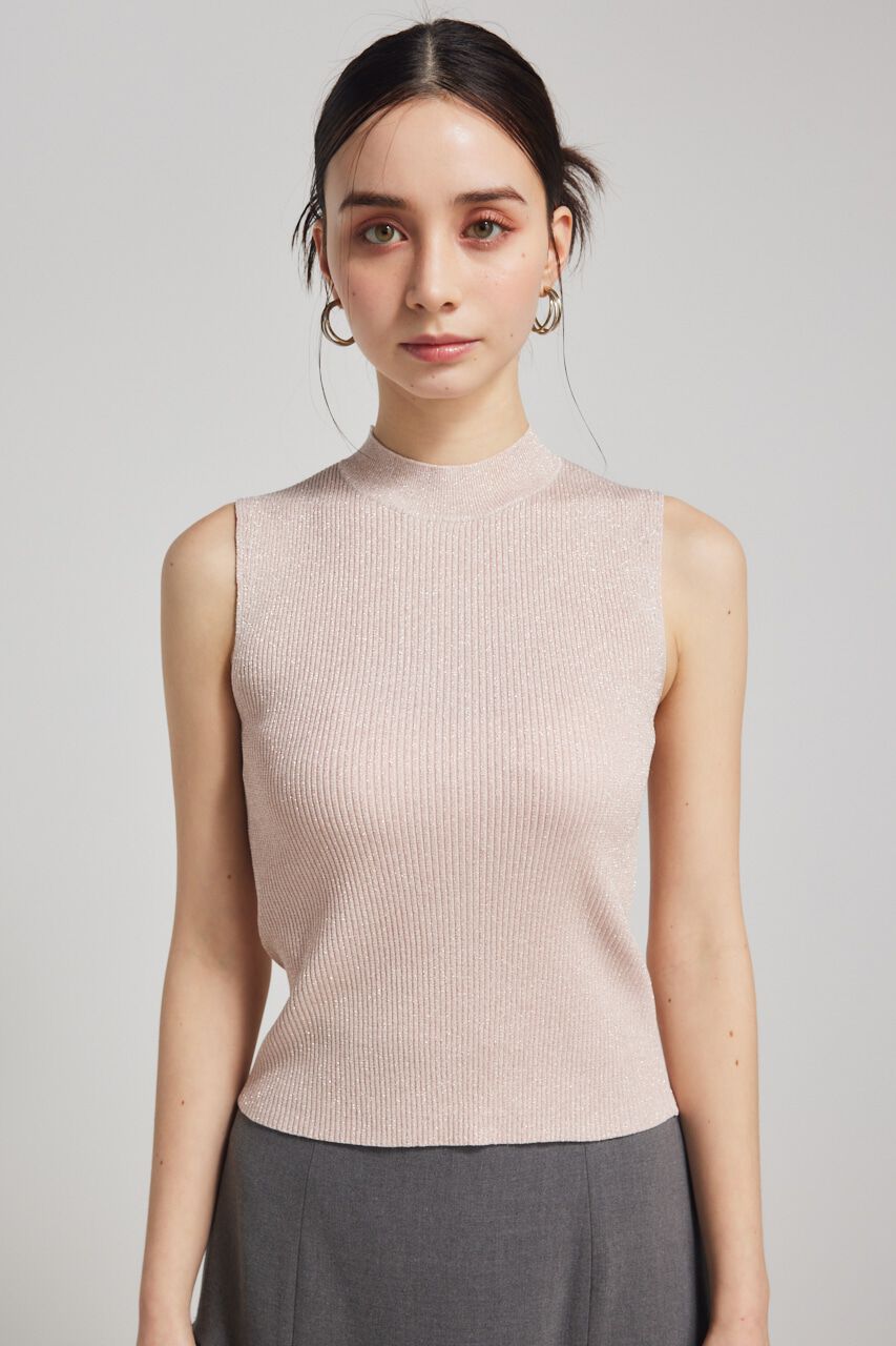 rienda「スリーブレスラメウォッシャブルKnit TOP」|ニット・セーター|