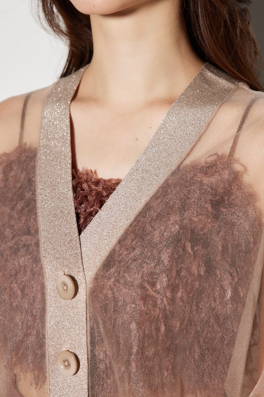 rienda「2WAYシースルーニットカーデ」|カーディガン|