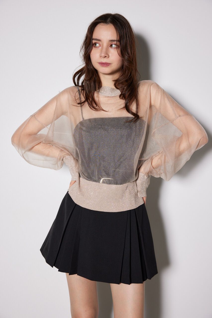 rienda「2WAYシースルーニットカーデ」|カーディガン|