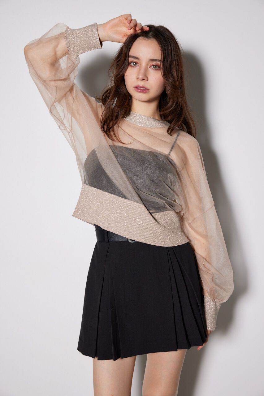 rienda「2WAYシースルーニットカーデ」|カーディガン|