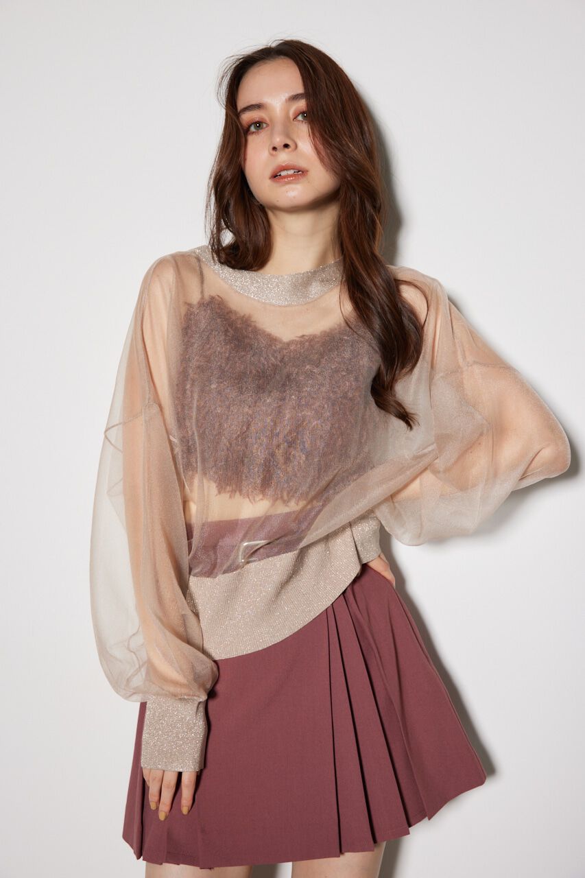 rienda「2WAYシースルーニットカーデ」|カーディガン|