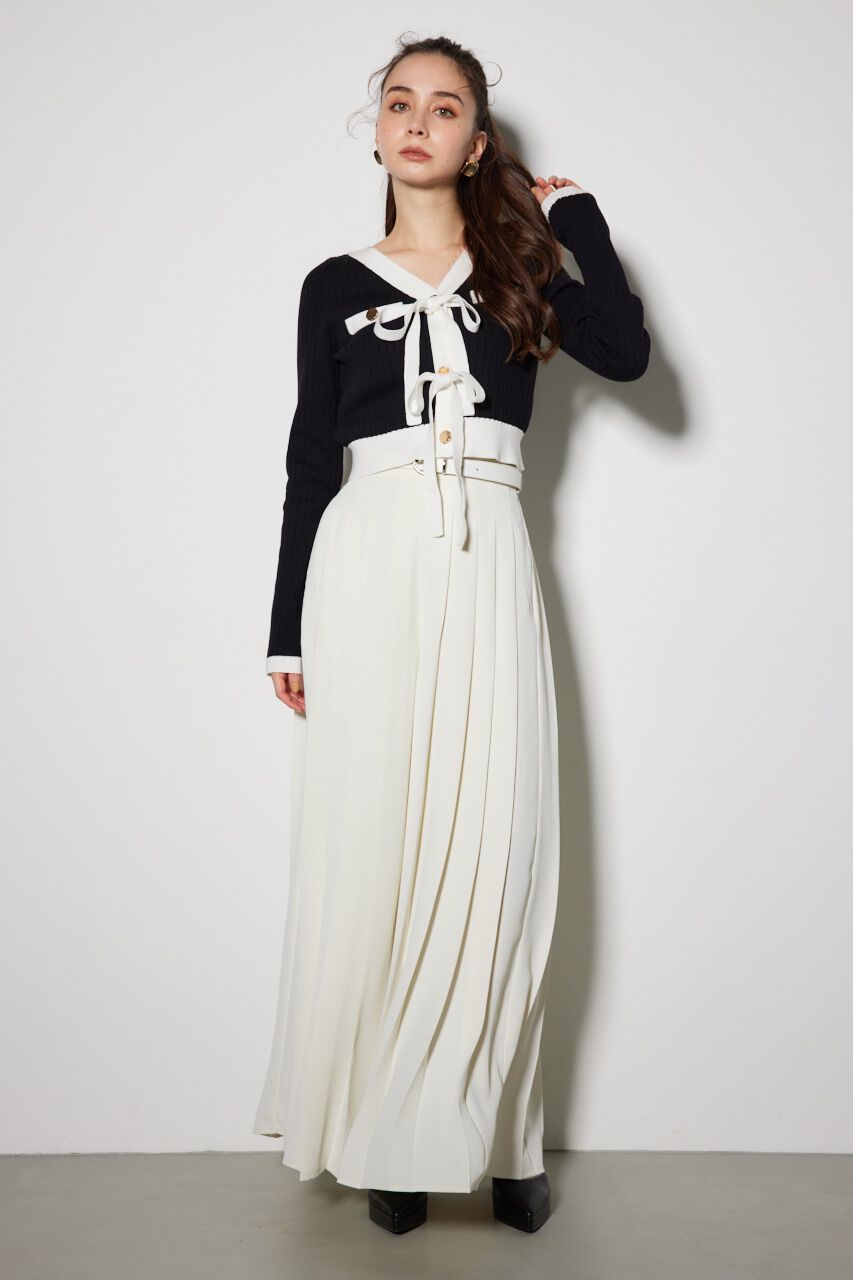 rienda「配色リボンニットカーデ」|ニット・セーター|