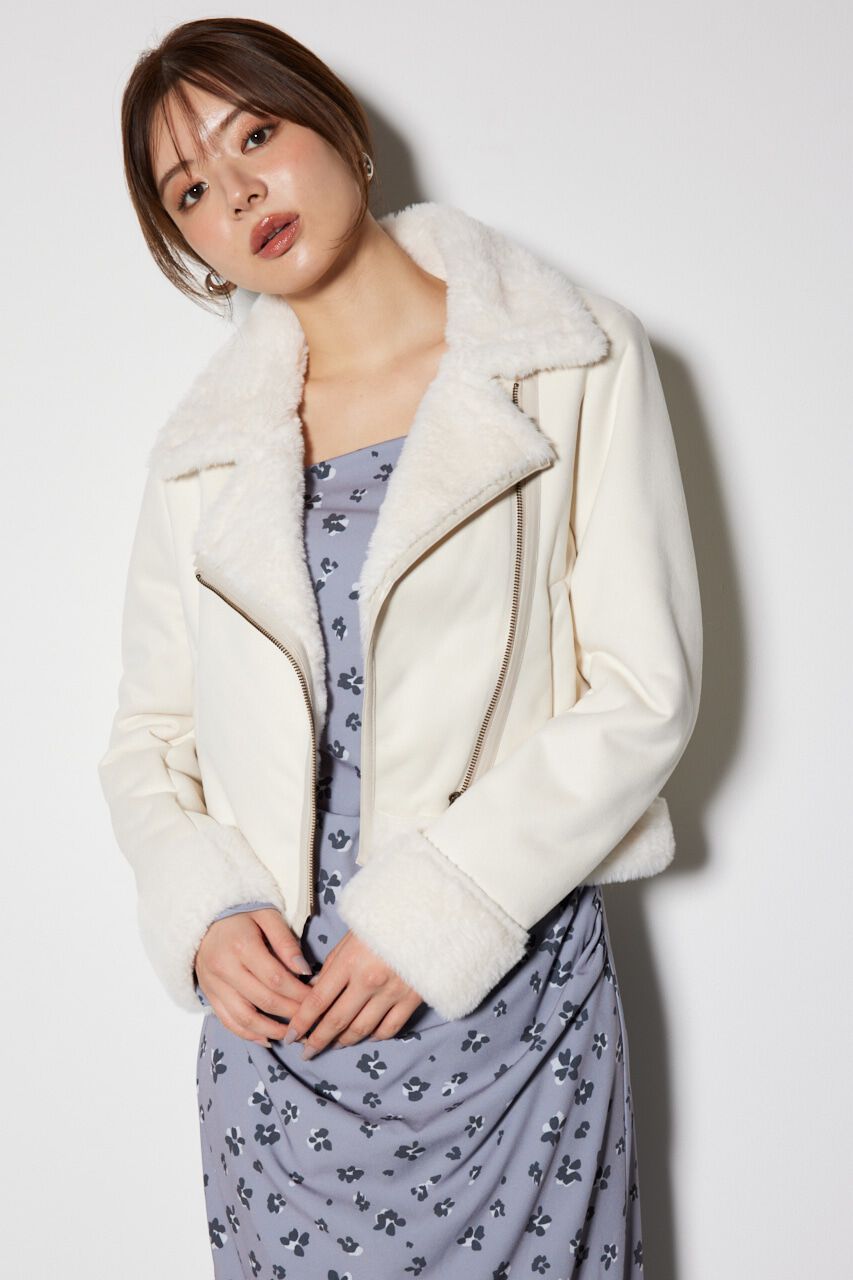 rienda「24フェイクスエードムートンライダースジャケット」|その他|