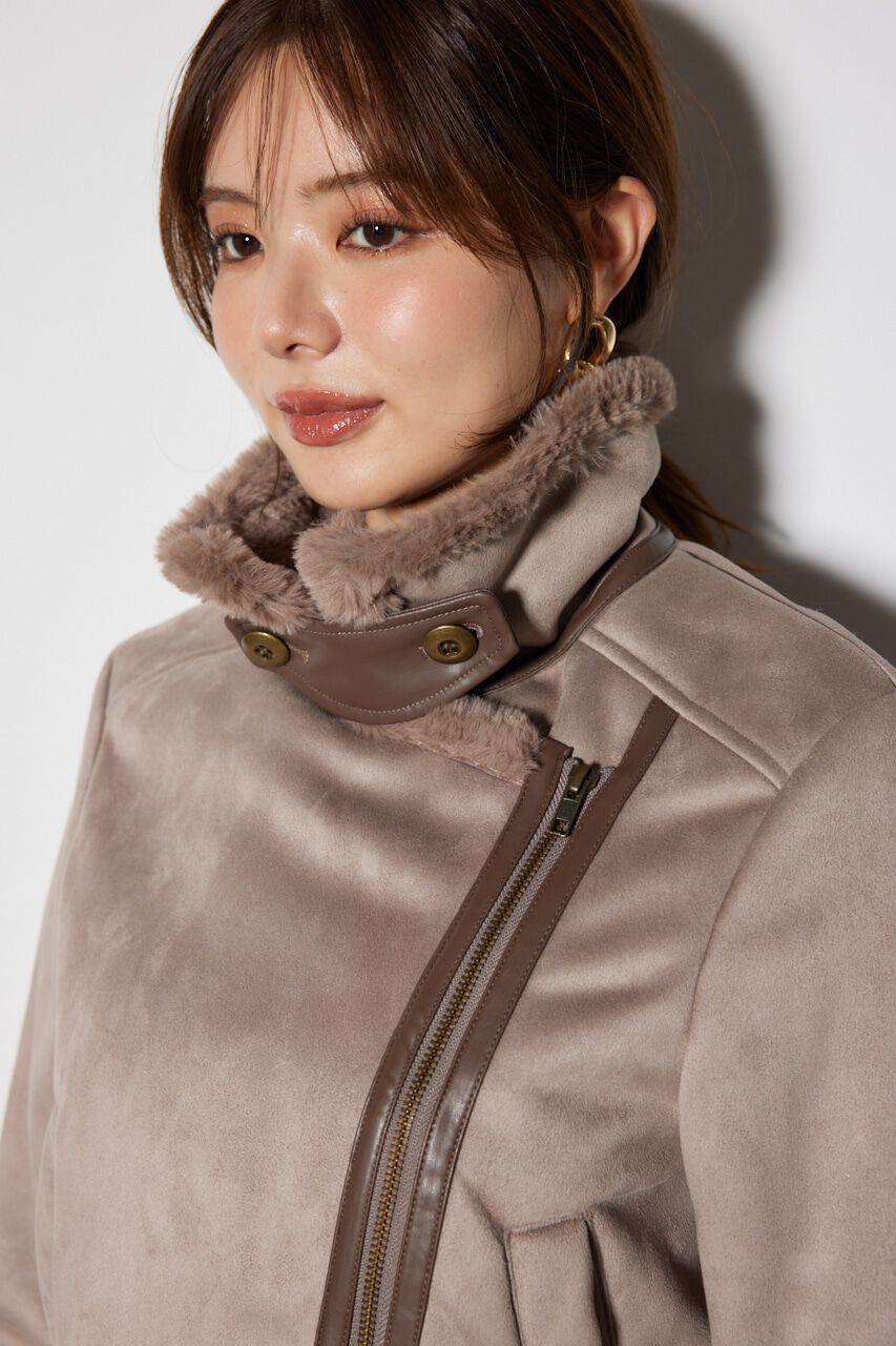 rienda「24フェイクスエードムートンライダースジャケット」|その他|