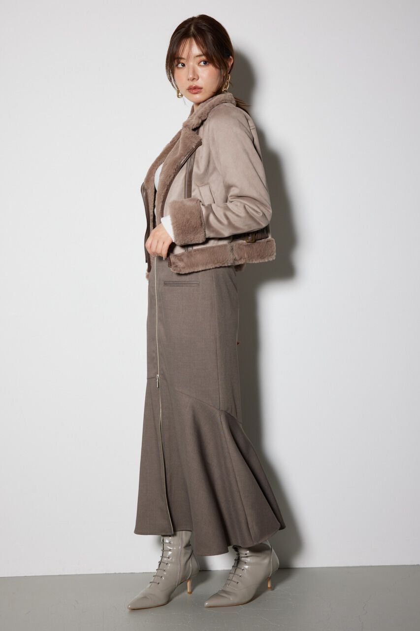 rienda「24フェイクスエードムートンライダースジャケット」|その他|