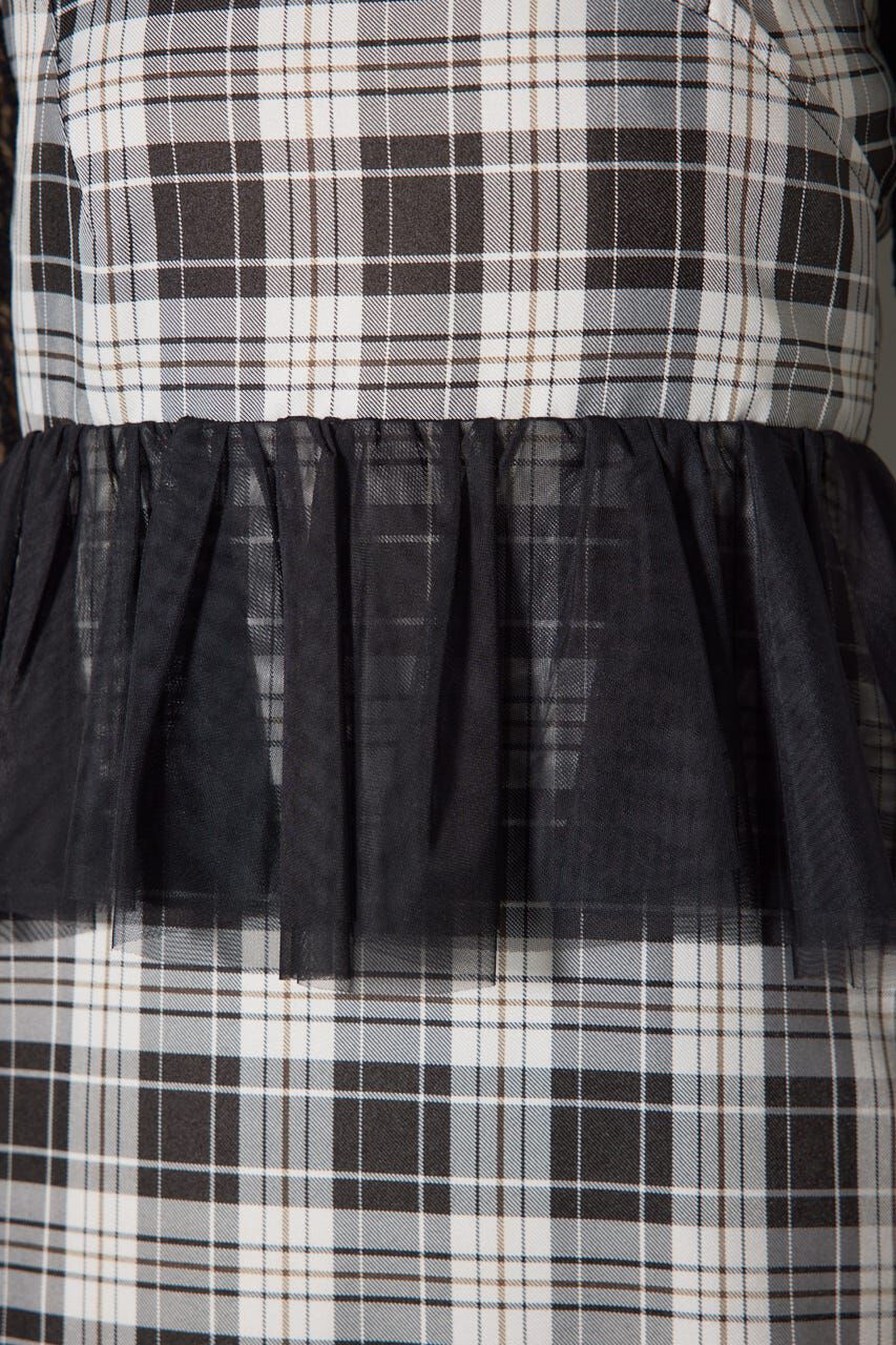 rienda「ペプラムマーメイドチェックキャミワンピース」|ワンピース|