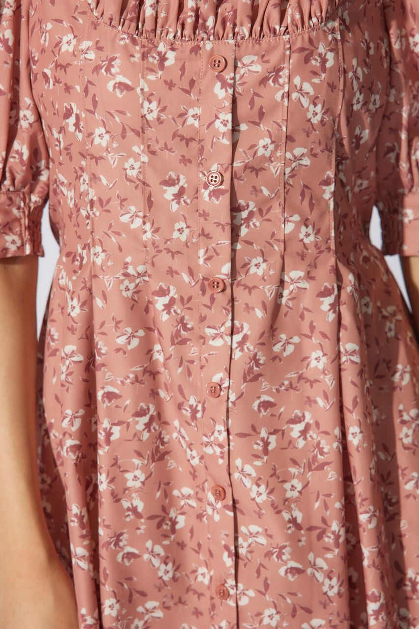 rienda「バストギャザーデザインフレアワンピース」|ワンピース|