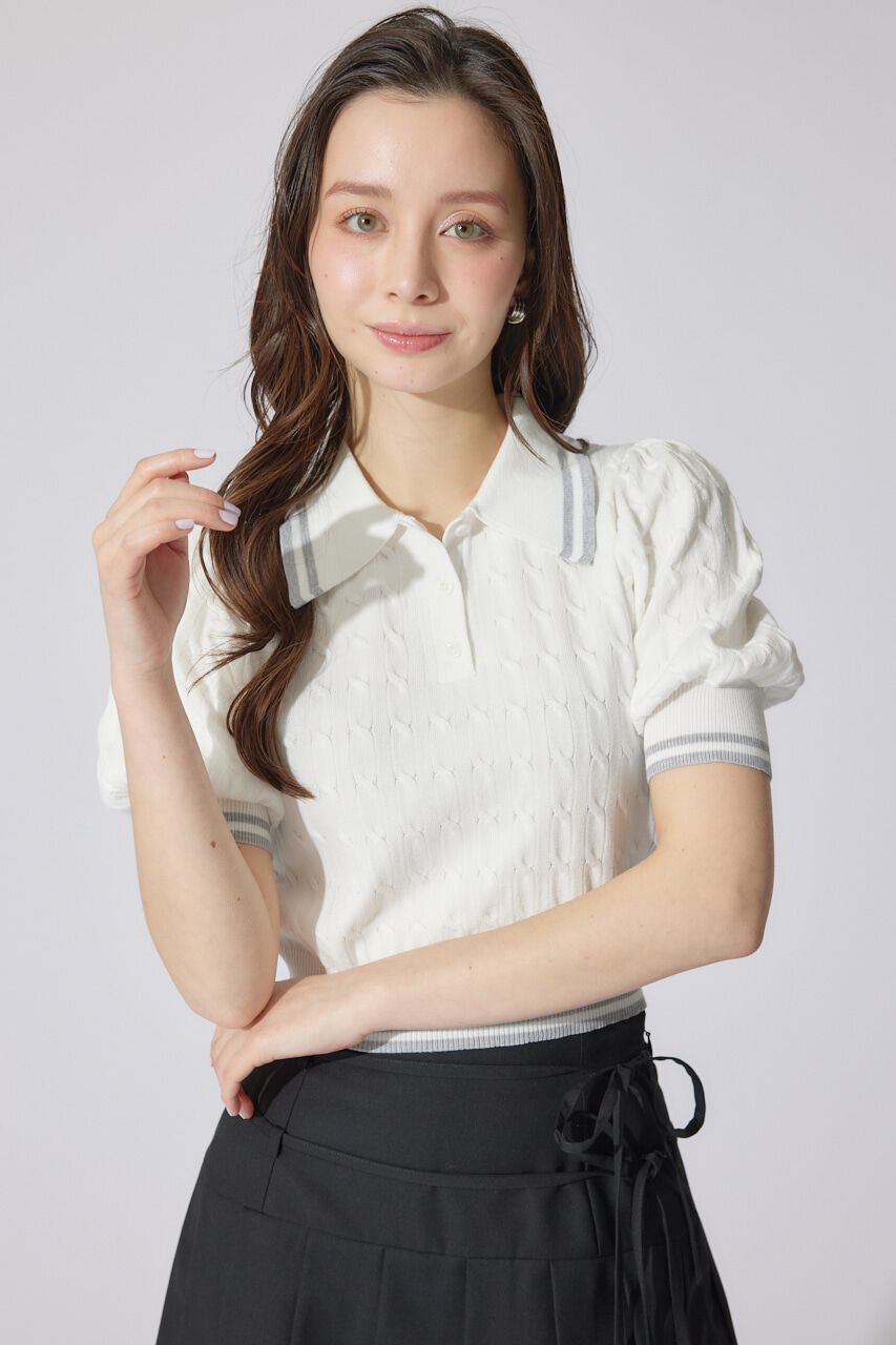 rienda「ポロデザインニットトップス」|ニット・セーター|