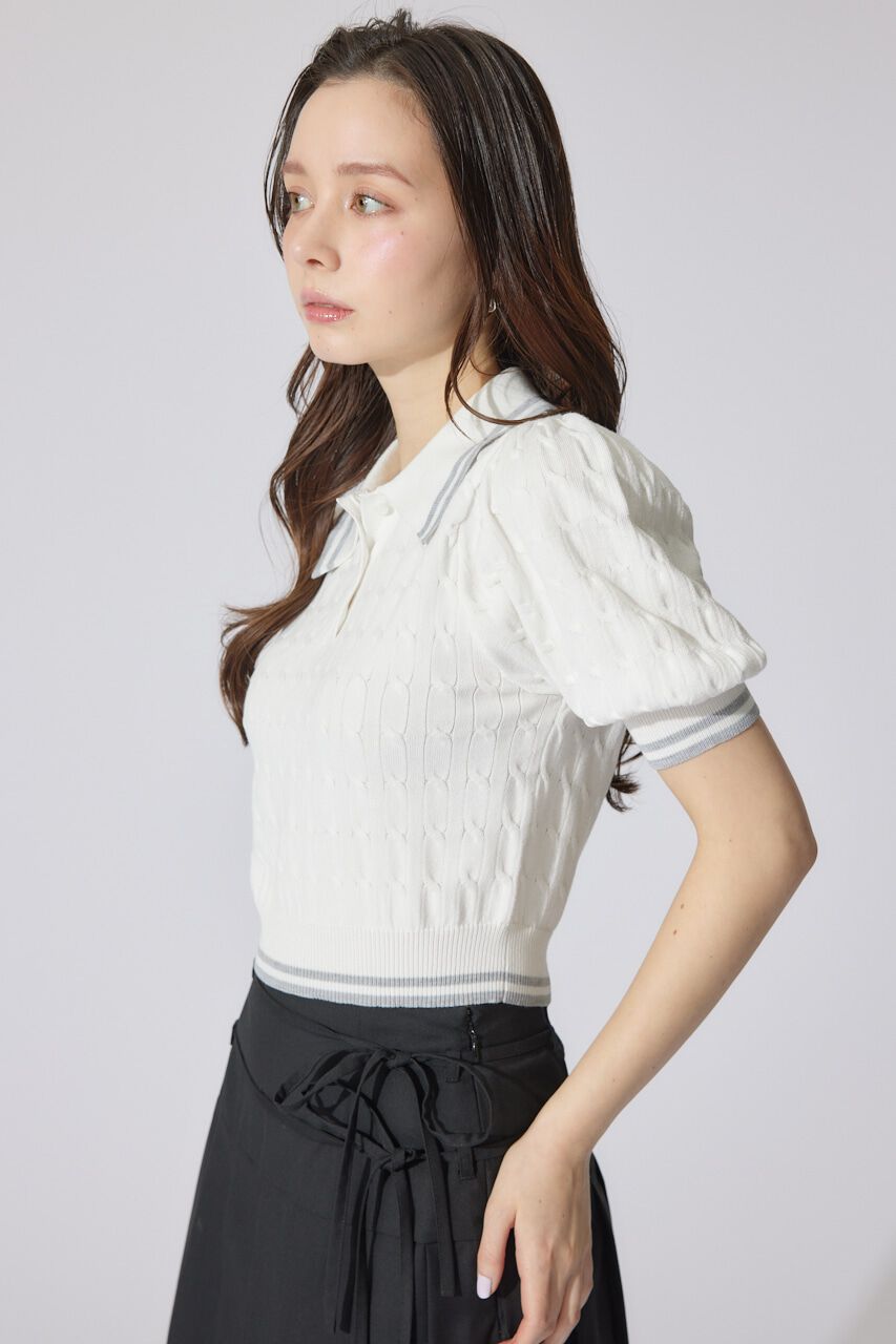 rienda「ポロデザインニットトップス」|ニット・セーター|