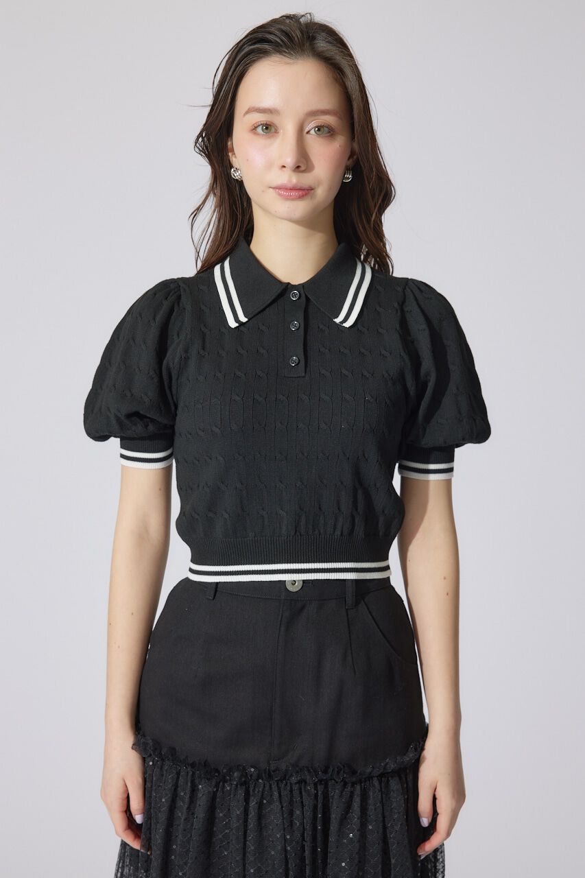 rienda「ポロデザインニットトップス」|ニット・セーター|