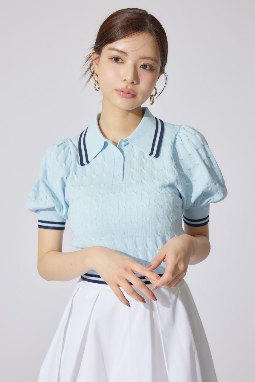 rienda「ポロデザインニットトップス」|ニット・セーター|