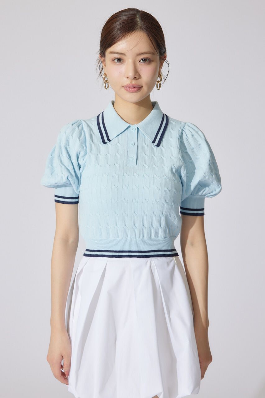 rienda「ポロデザインニットトップス」|ニット・セーター|