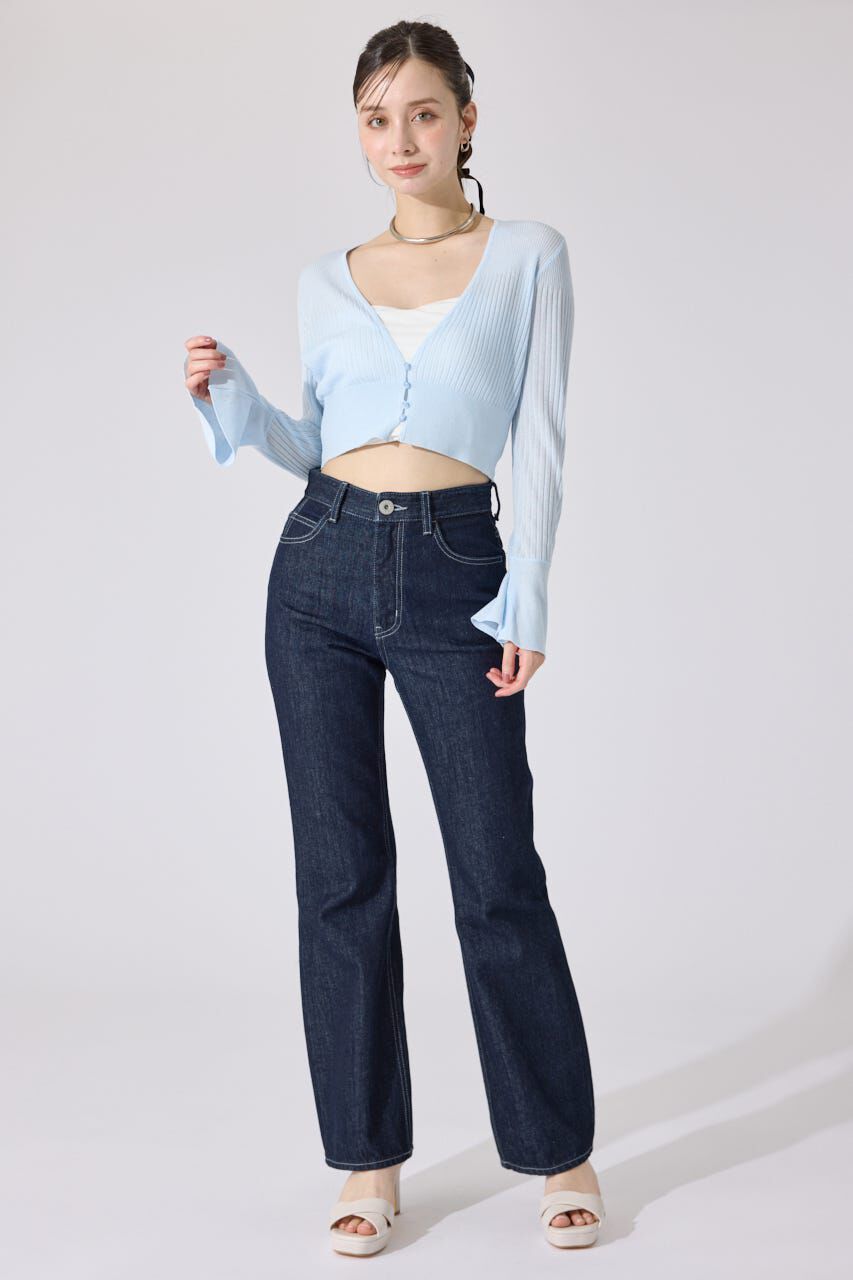 rienda「Shapely Makeジャストウエストデニムパンツ」|デニム|