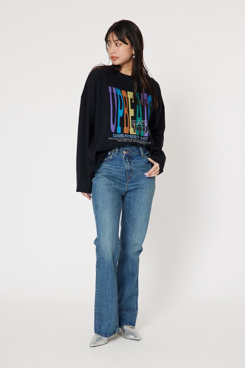 RODEO CROWNS「アシンメトリーハイウエストフレアデニム」|デニム|