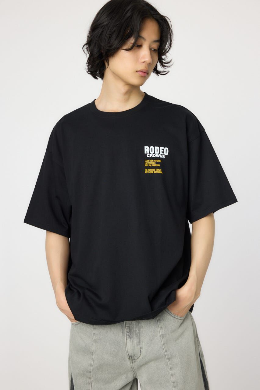 RODEO CROWNS「メンズOverlap デニムアップリケTシャツ」|Tシャツ・カットソー|BLK